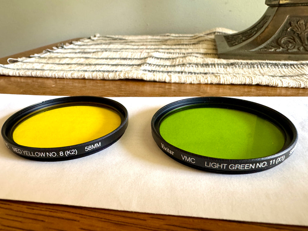 Vivitar VMC Medium Yellow No.8 (K2) & Light Green No.11 (X1) 58MM Lens Filters