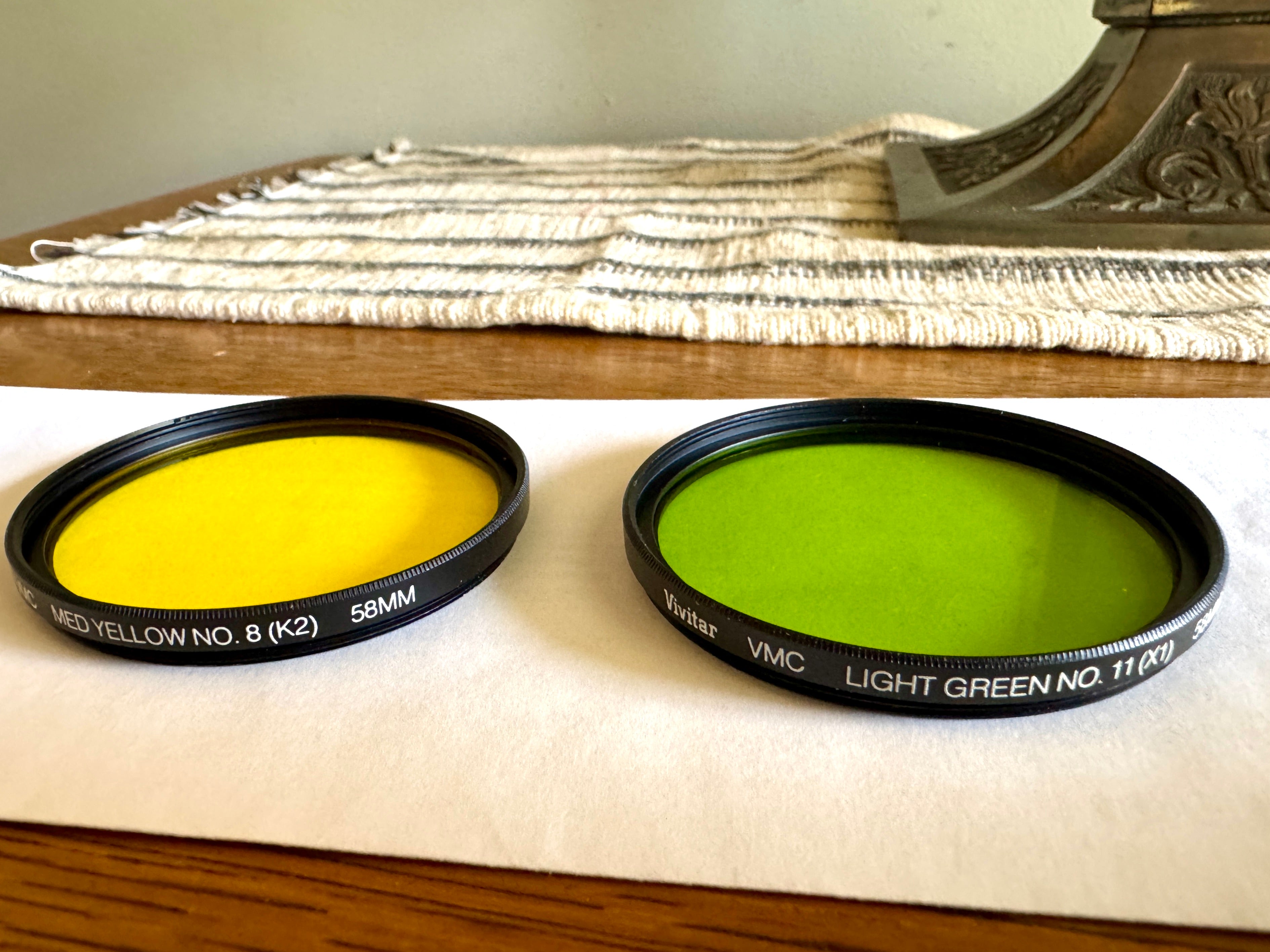 Vivitar VMC Medium Yellow No.8 (K2) & Light Green No.11 (X1) 58MM Lens Filters