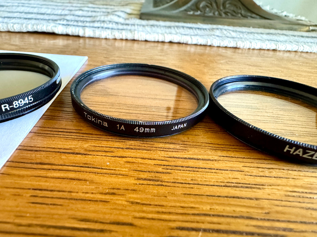 Variety of 49MM Lens Filters, Hoya, Rokunar, Haze, Tokina, Ambico, Envoy & Vivitar