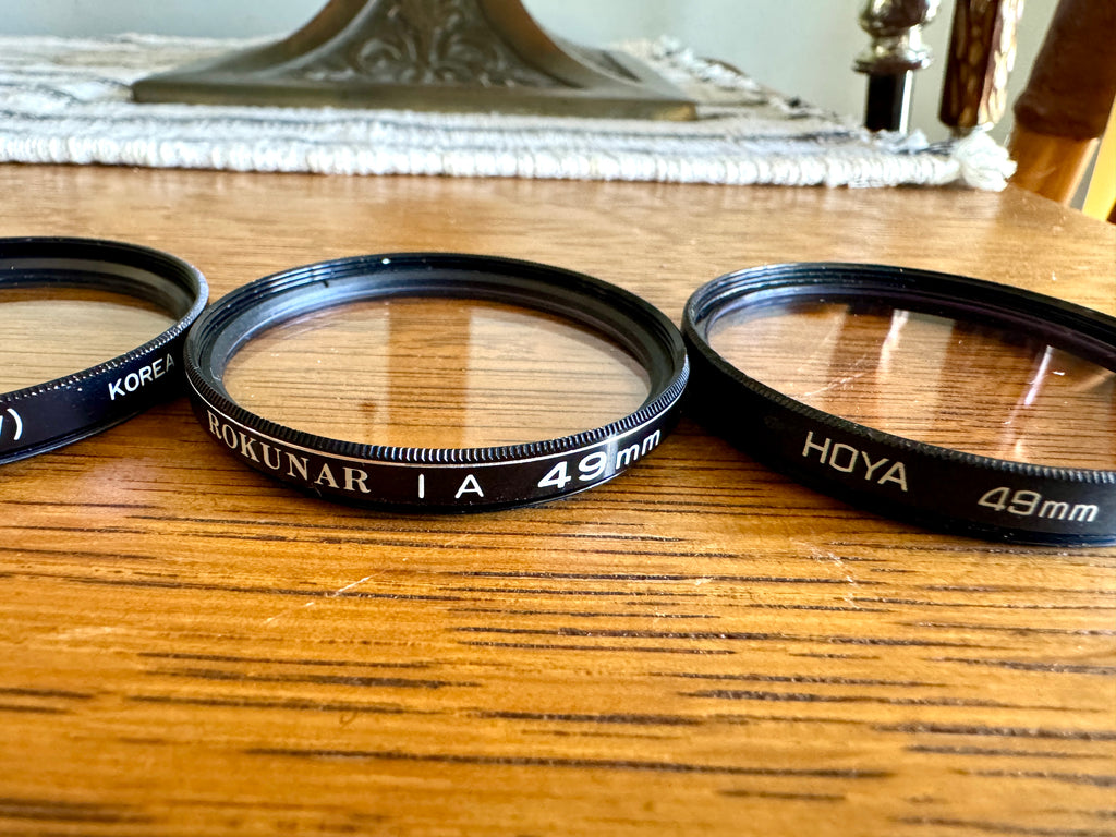 Variety of 49MM Lens Filters, Hoya, Rokunar, Haze, Tokina, Ambico, Envoy & Vivitar