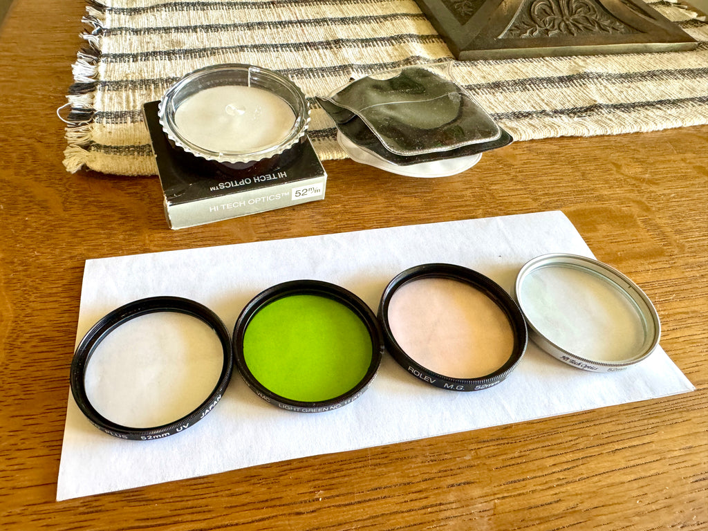 Variety of 52MM Lens Filters by Tempo Plus, Vivitar, Rolev and Hi-Tech Optics