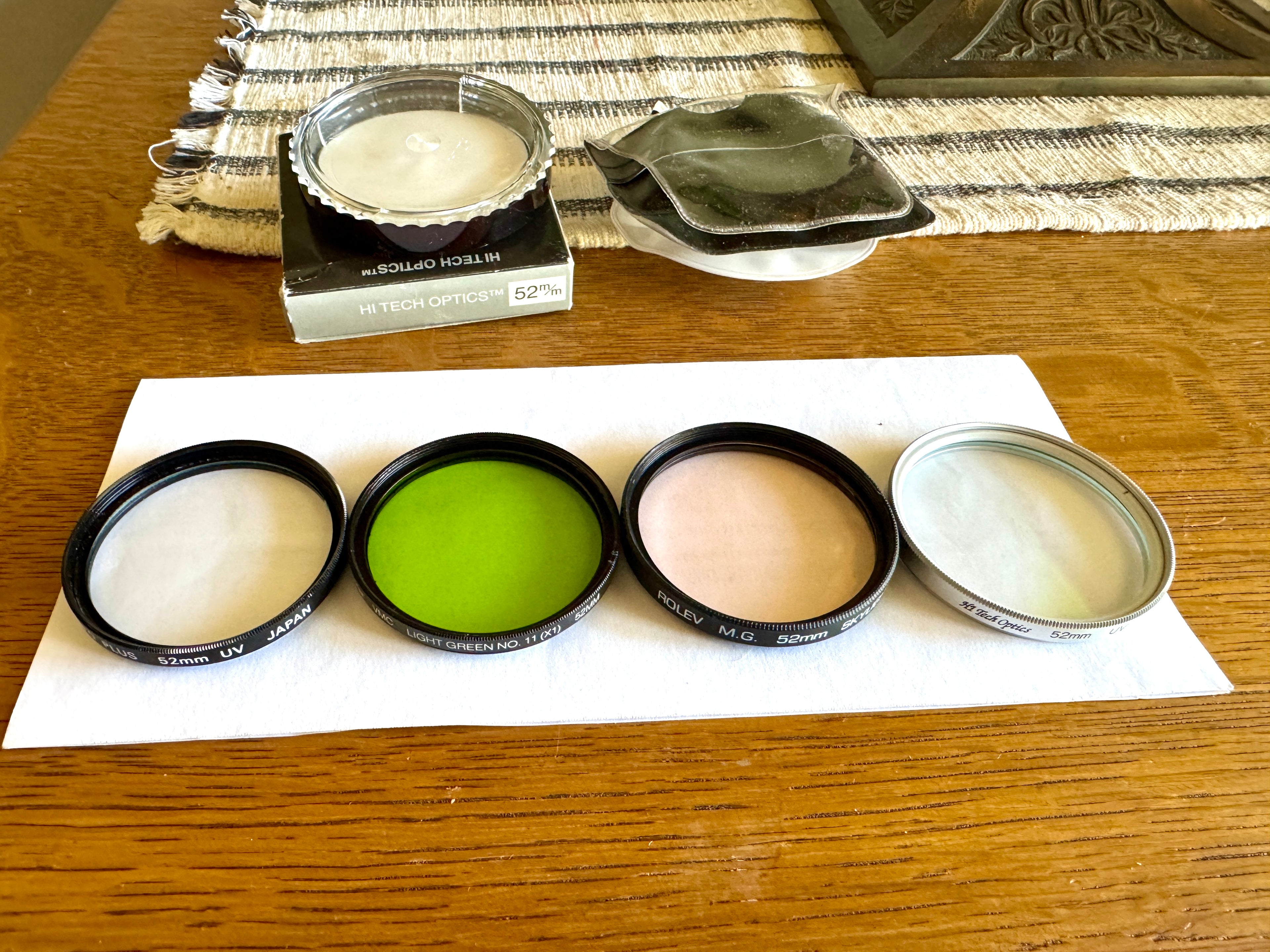 Variety of 52MM Lens Filters by Tempo Plus, Vivitar, Rolev and Hi-Tech Optics