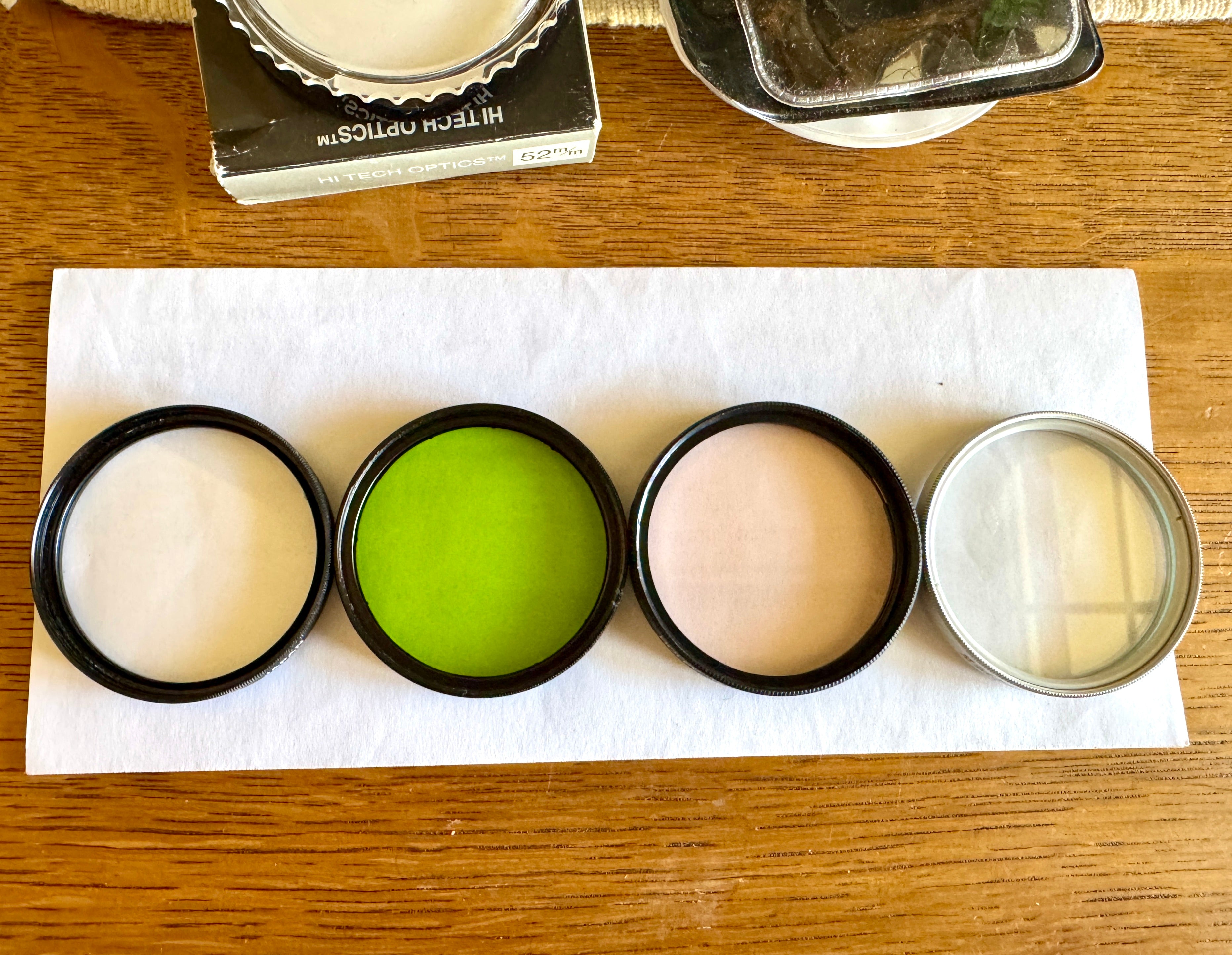 Variety of 52MM Lens Filters by Tempo Plus, Vivitar, Rolev and Hi-Tech Optics