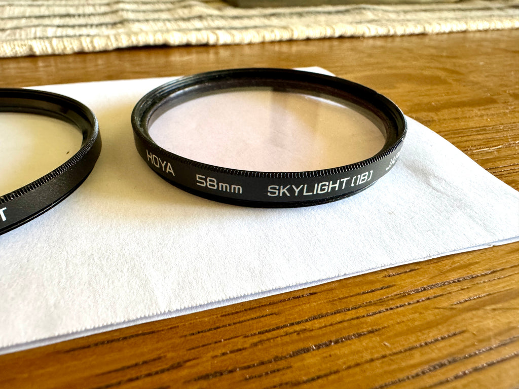 Vtg 58MM lens Filters Sunpak Circular Polarizer & UV Lens and a Hoya Skylight (1B) Lens