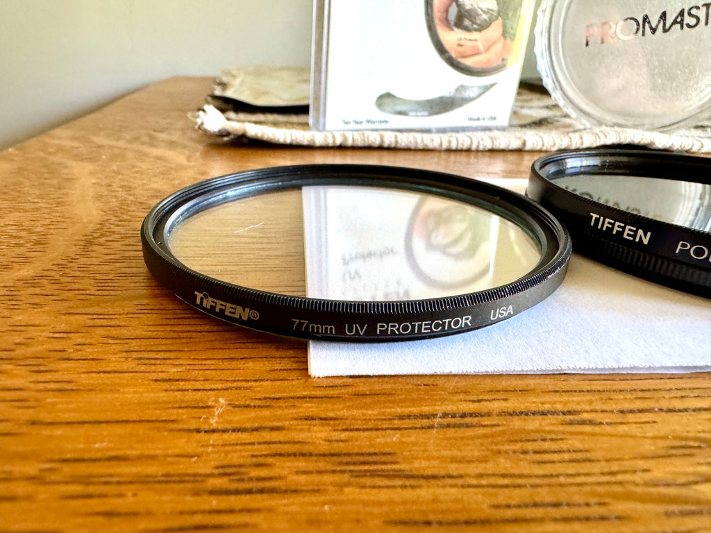 77mm Lens Filter Variety Set, Tiffen UV Protector & Circular Polarizer and ProMaster Spectrum 7 Polarizer Filter