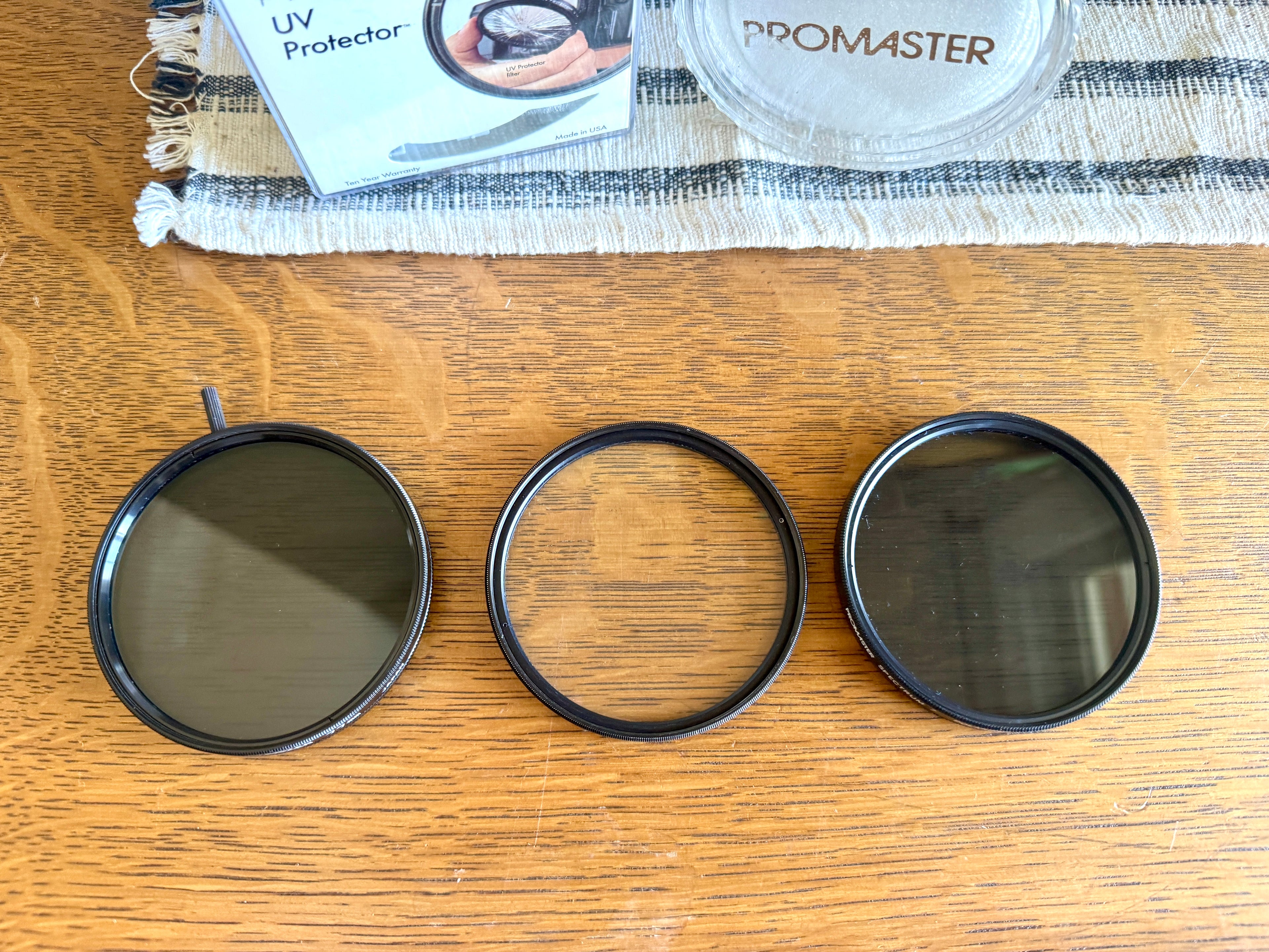 77mm Lens Filter Variety Set, Tiffen UV Protector & Circular Polarizer and ProMaster Spectrum 7 Polarizer Filter