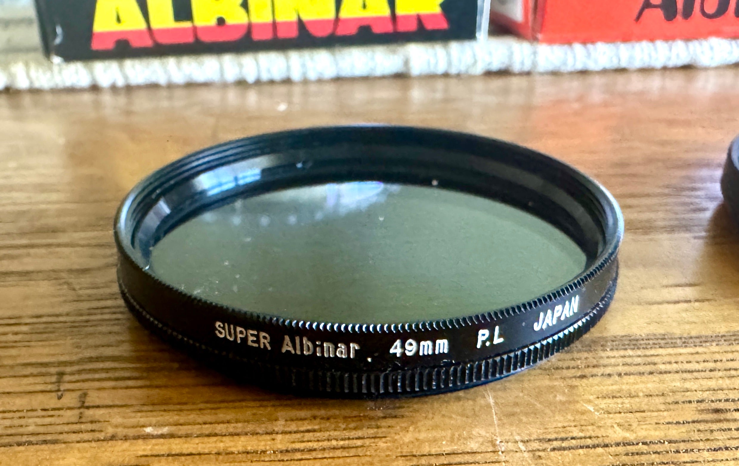 Vtg Super Albinar 49mm PL Lens Filter and Skylight Filter In Cases