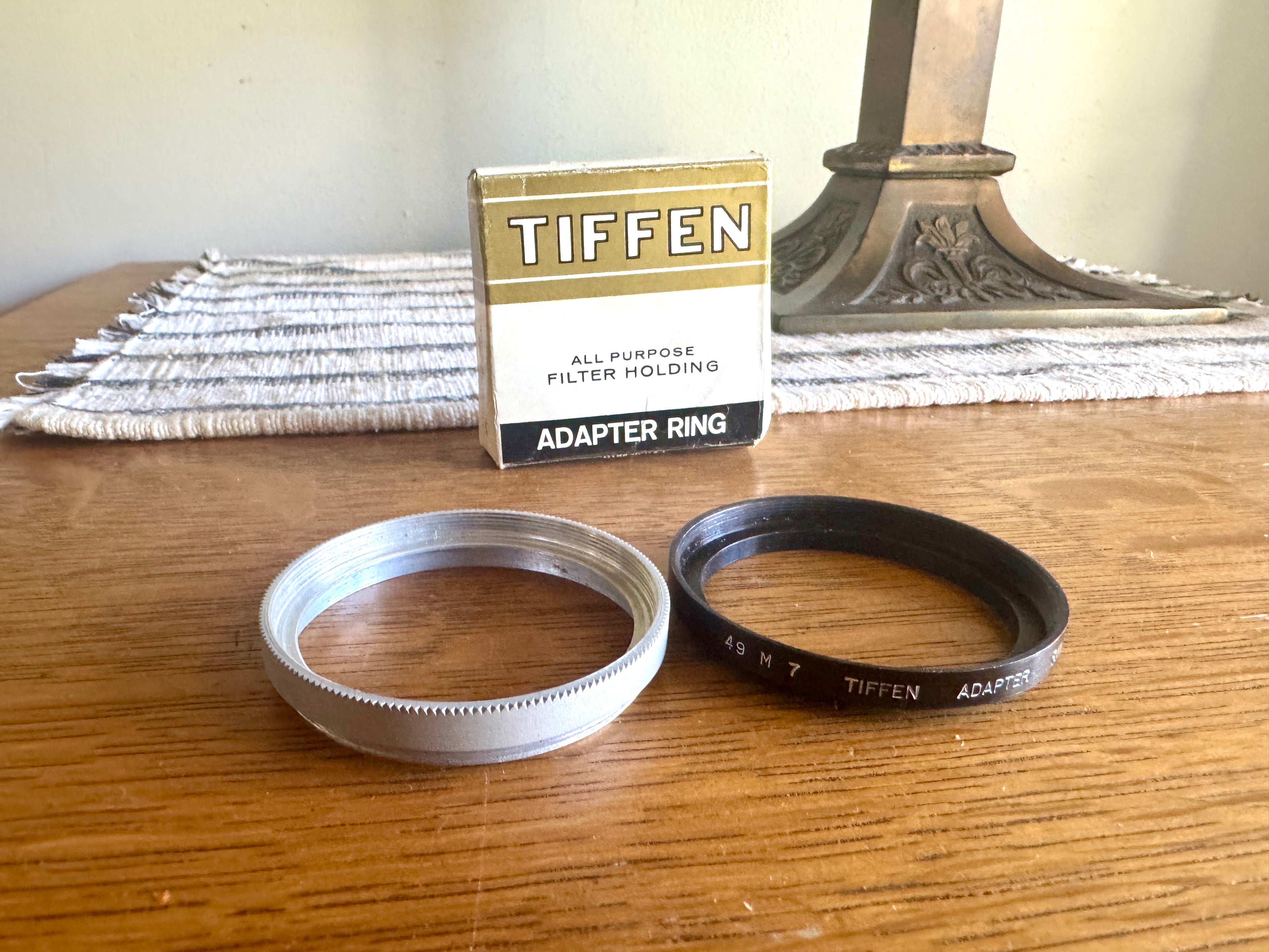 Vtg 49 M 7 Tiffen Screw-in Adapter With Retaining Ring ~ 49mm