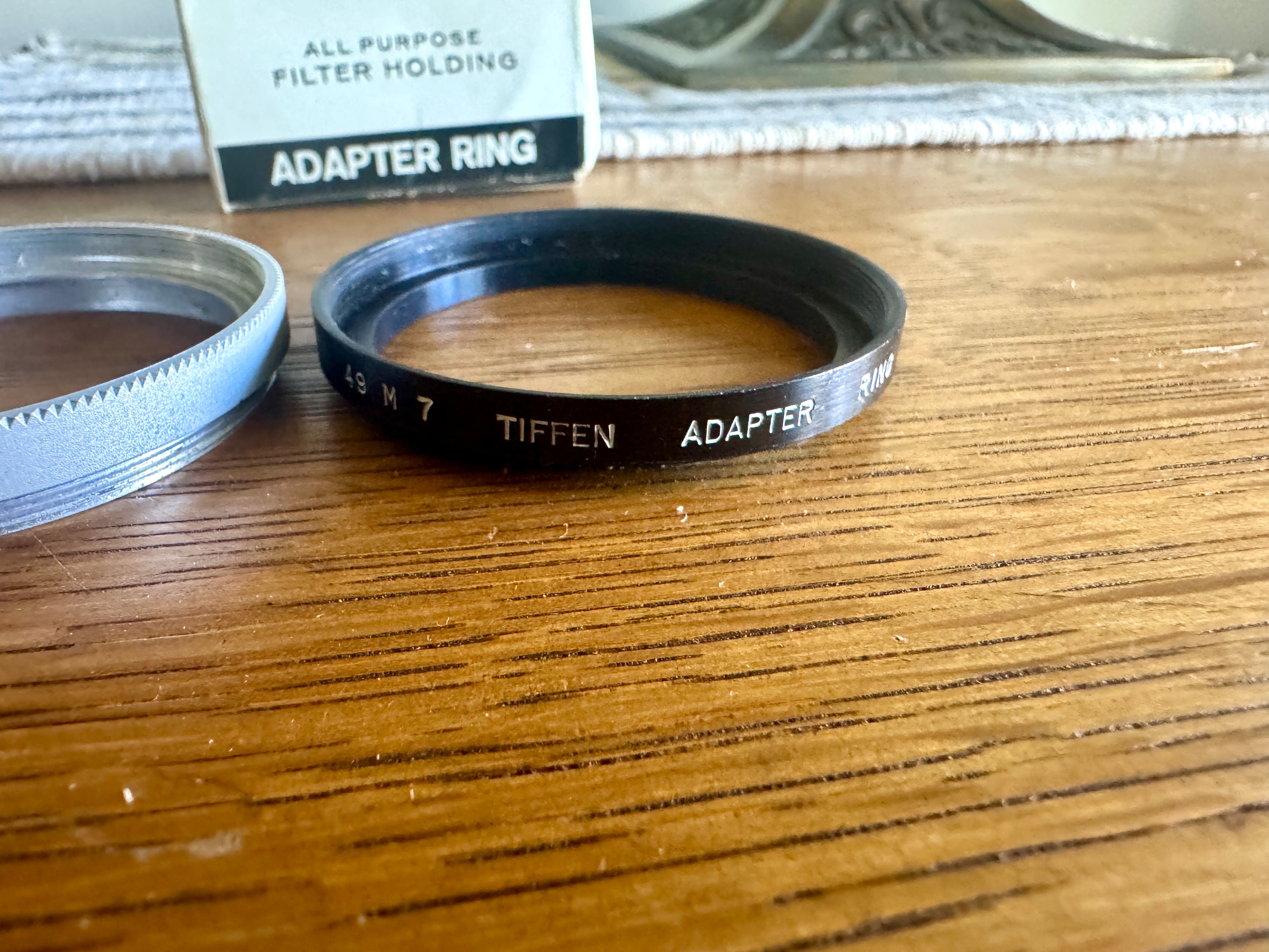 Vtg 49 M 7 Tiffen Screw-in Adapter With Retaining Ring ~ 49mm