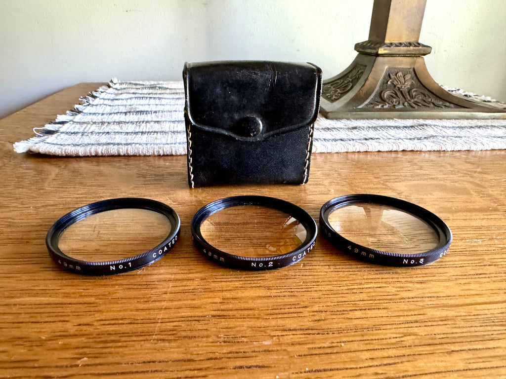Vtg 49mm Camera Lens Filter Set: Close Up Coated No. 1, 2, 3 - 1970s Japan