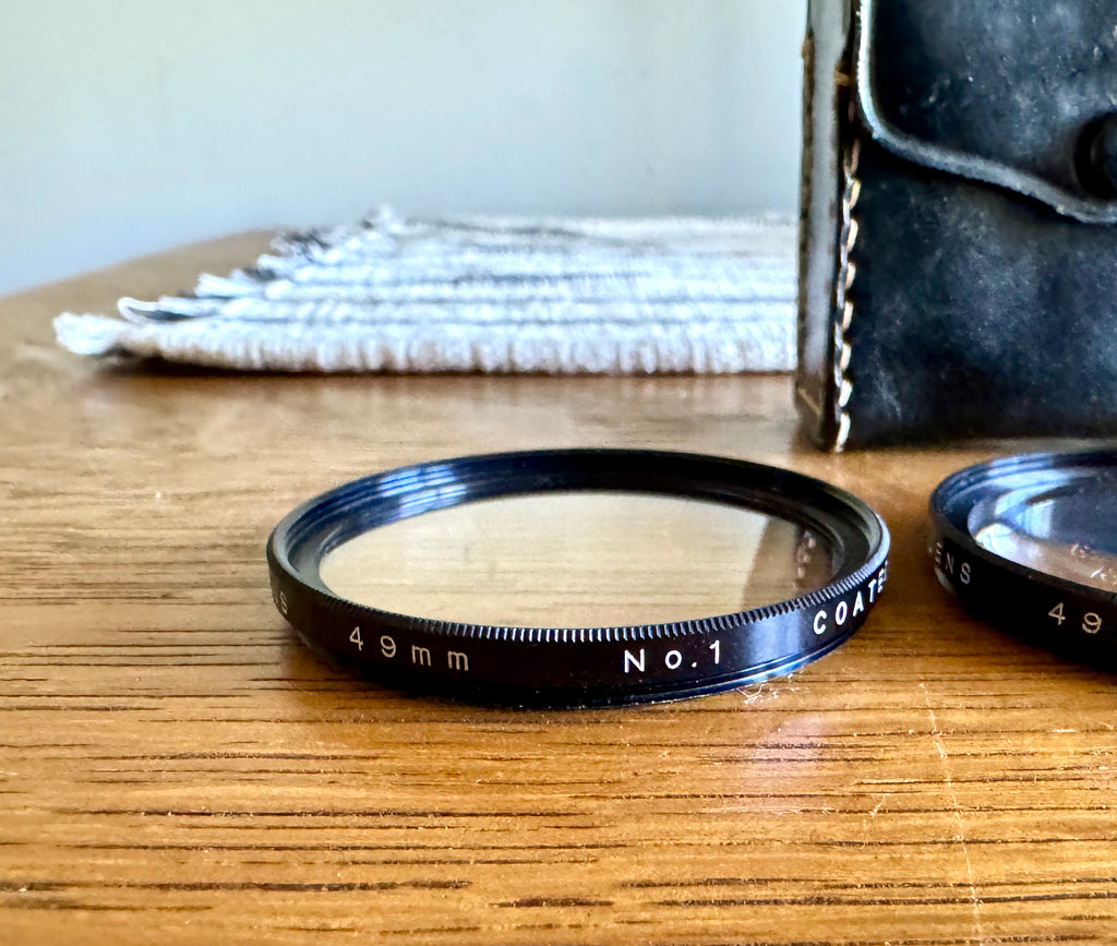 Vtg 49mm Camera Lens Filter Set: Close Up Coated No. 1, 2, 3 - 1970s Japan