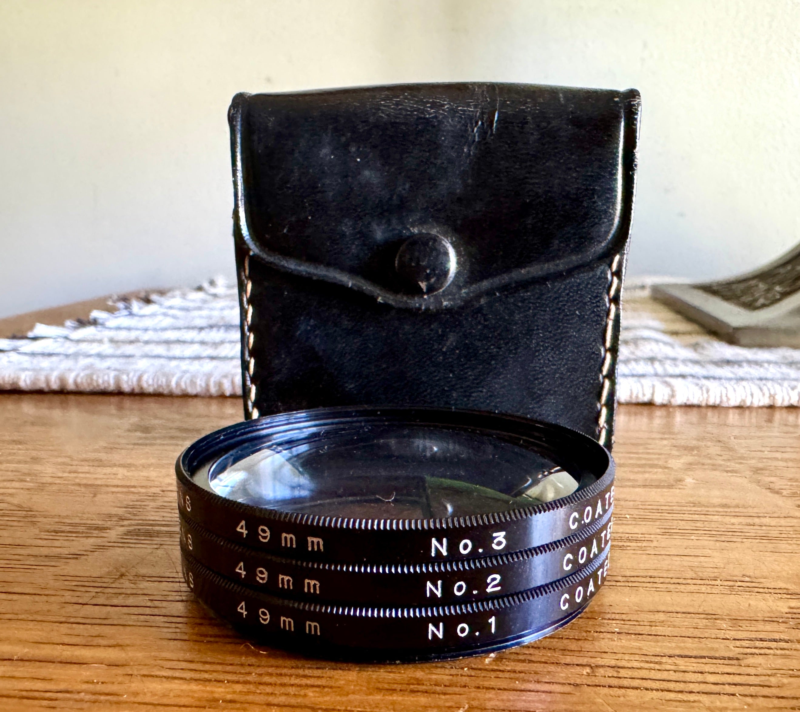 Vtg 49mm Camera Lens Filter Set: Close Up Coated No. 1, 2, 3 - 1970s Japan