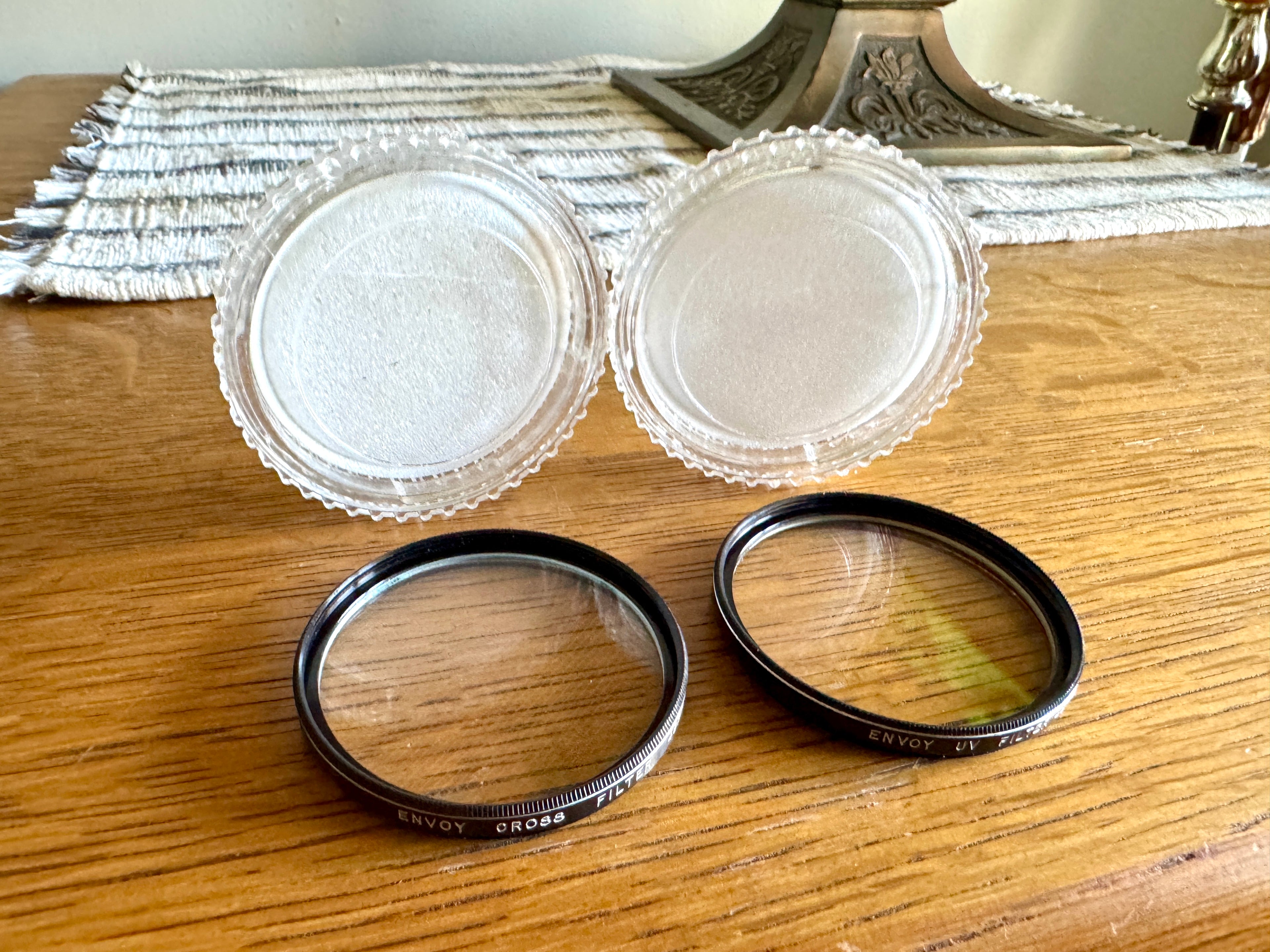 Vtg Pair of Envoy 49MM UV and Cross Filter Lens Filters