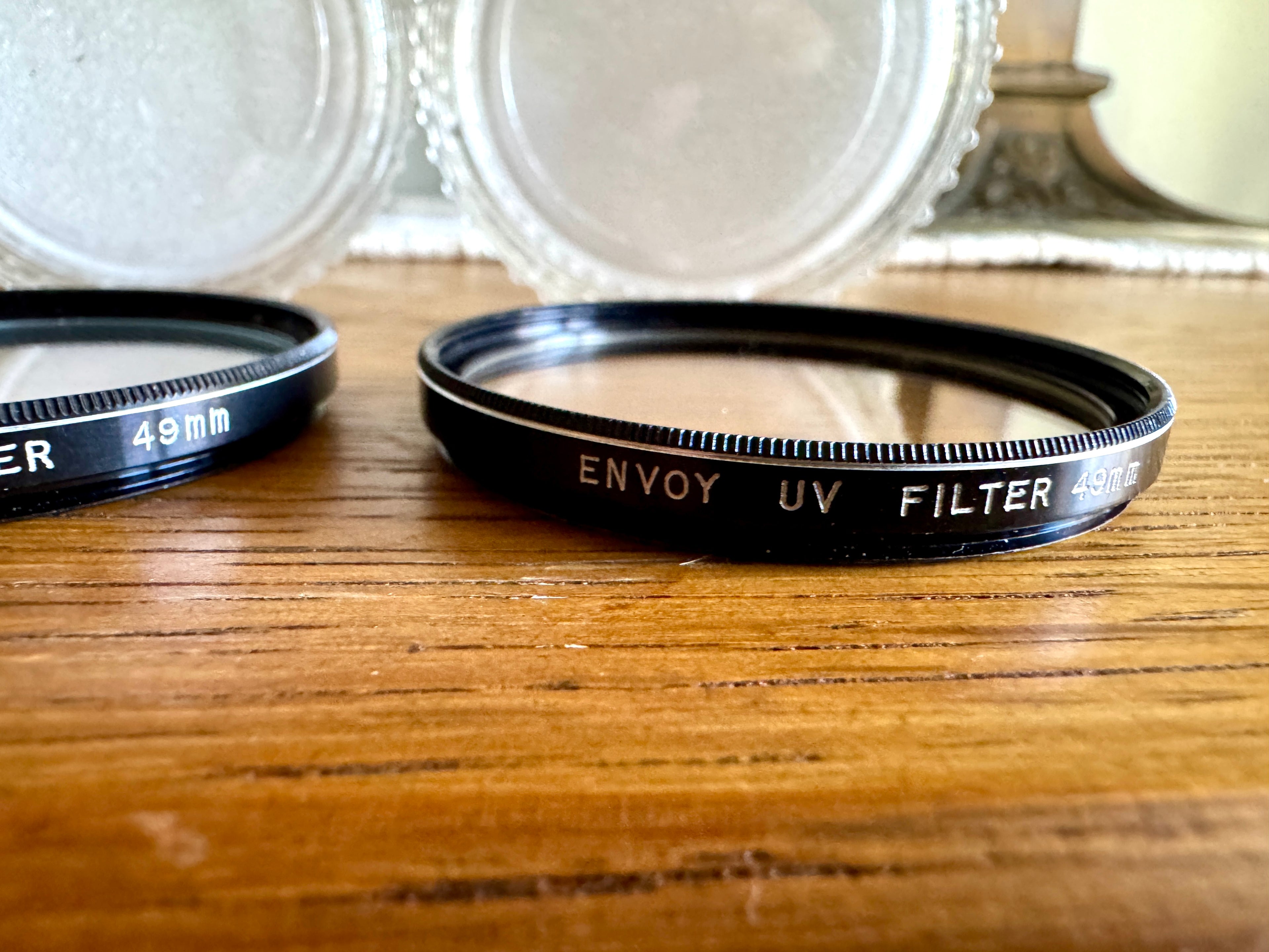 Vtg Pair of Envoy 49MM UV and Cross Filter Lens Filters