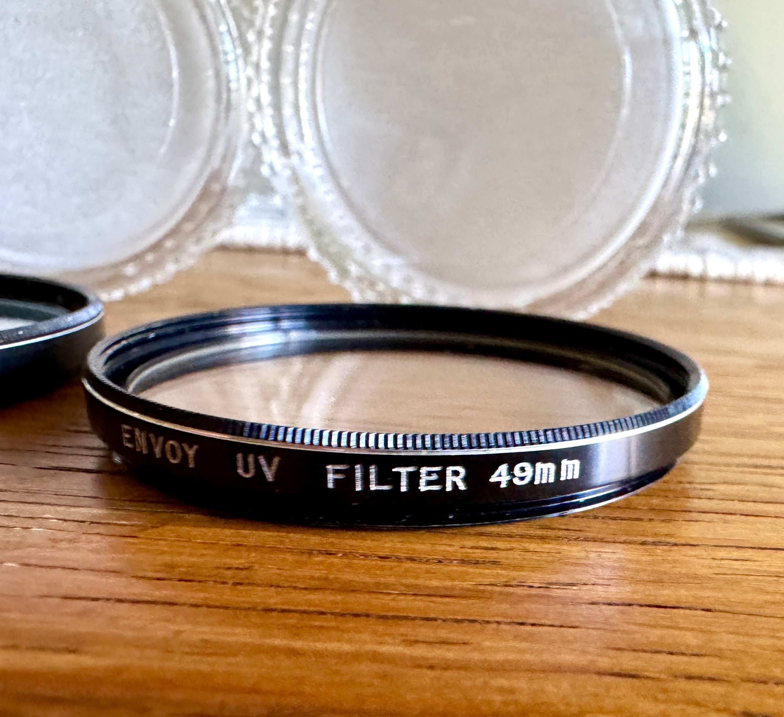 Vtg Pair of Envoy 49MM UV and Cross Filter Lens Filters