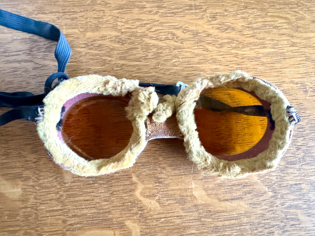 Early 1900's Aviation Goggle with Amber Glass Lenses ~ Amber Lens Aviation Goggles