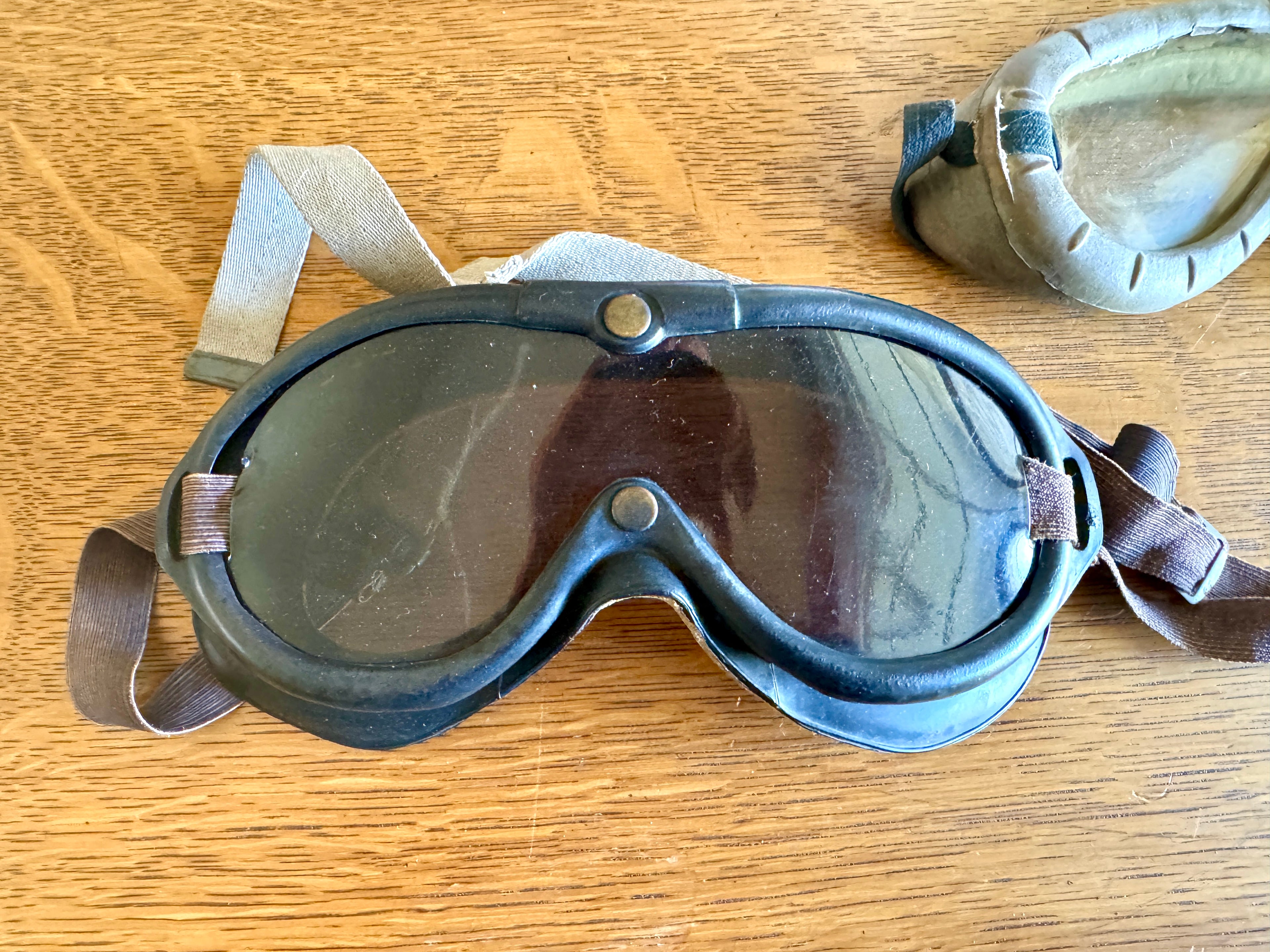 Pair of 1940's Polaroid Military Goggles ~ 604 Goggles and No.1065 Goggles