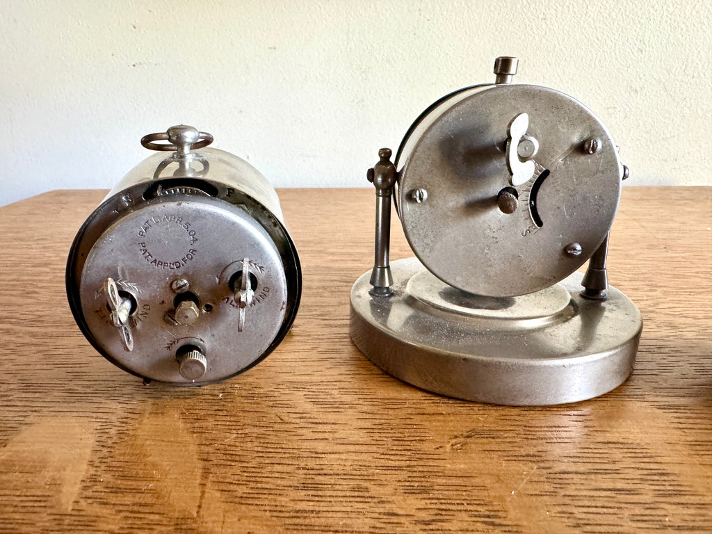 A Mixed Lot of 5 Small Traveling Alarm Clocks ~ New Haven ~ K.C. Co. ~ Howard Thermostat Co. (Parts)