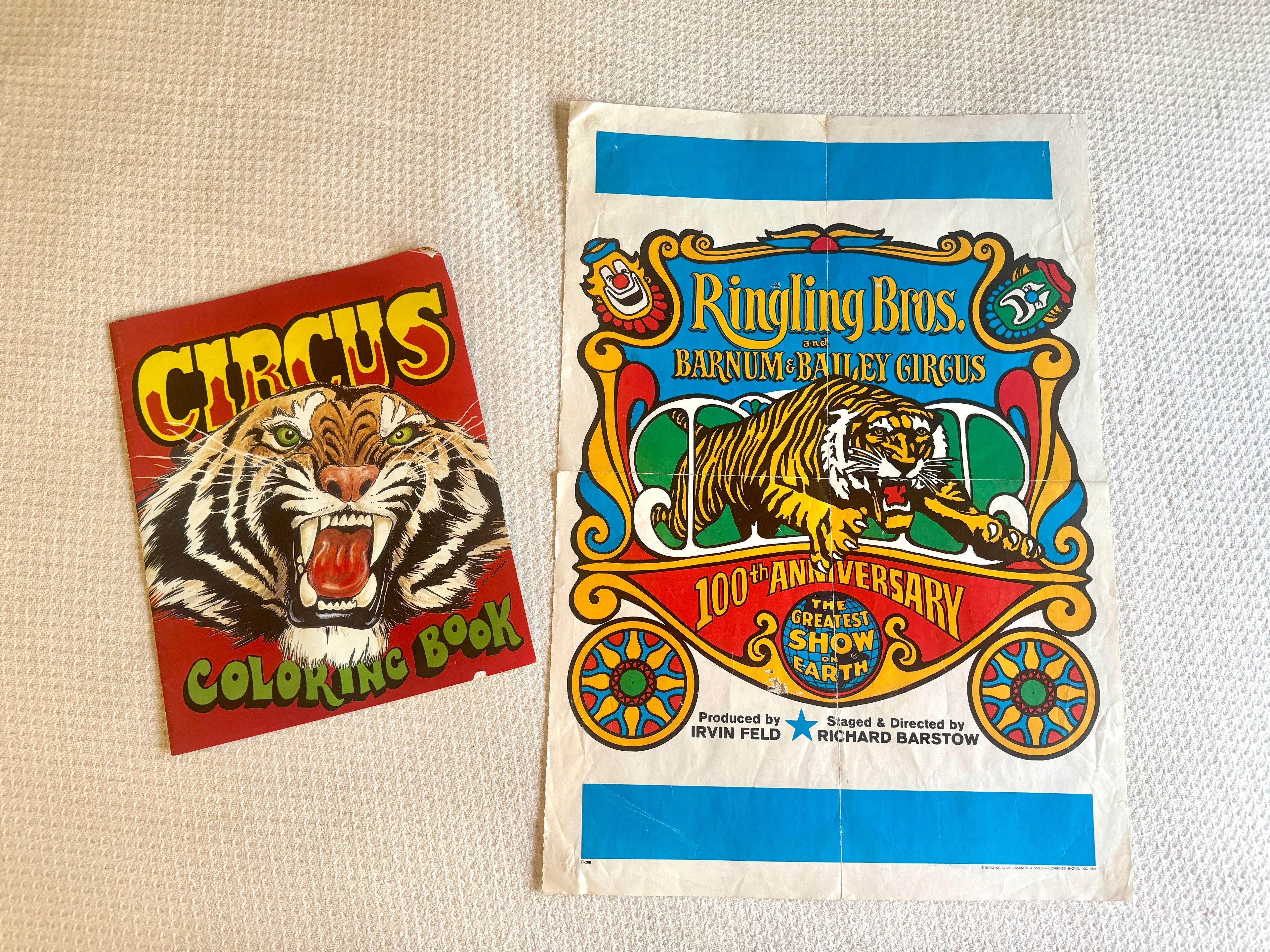1970's-80's Ringling Bros Poster and Circus Coloring Book ~ Circus Lot