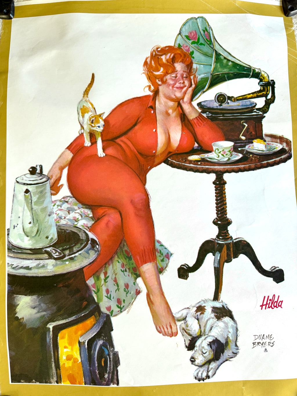 Vtg Duane Bryers "Hilda" Plus Size Girl 1950's Print ~ Vtg "Hilda" Duane Bryers Art Poster