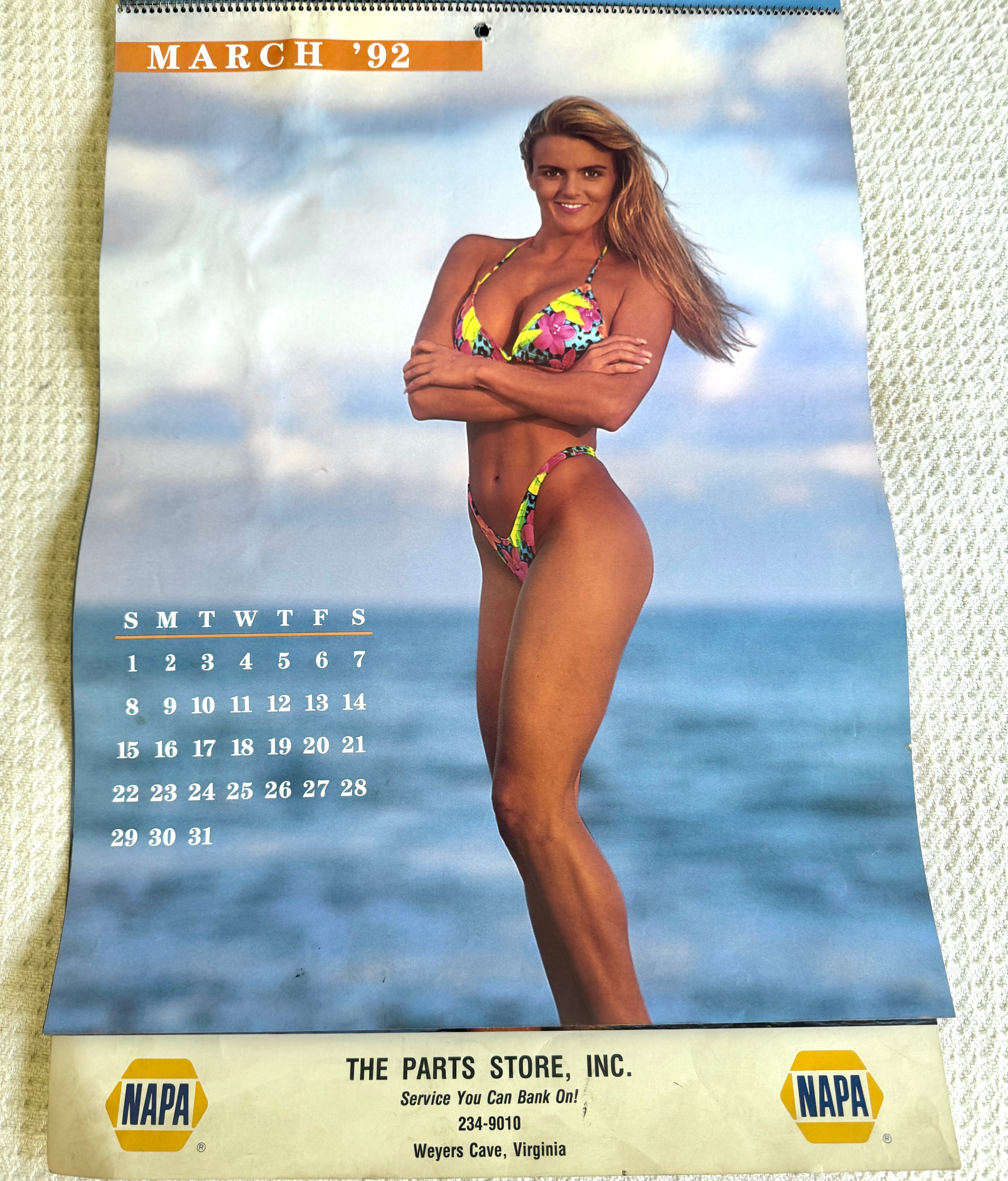 1992 Miss Napa Swimsuit Calendar ~ Napa Auto Parts Swimsuit Calendar