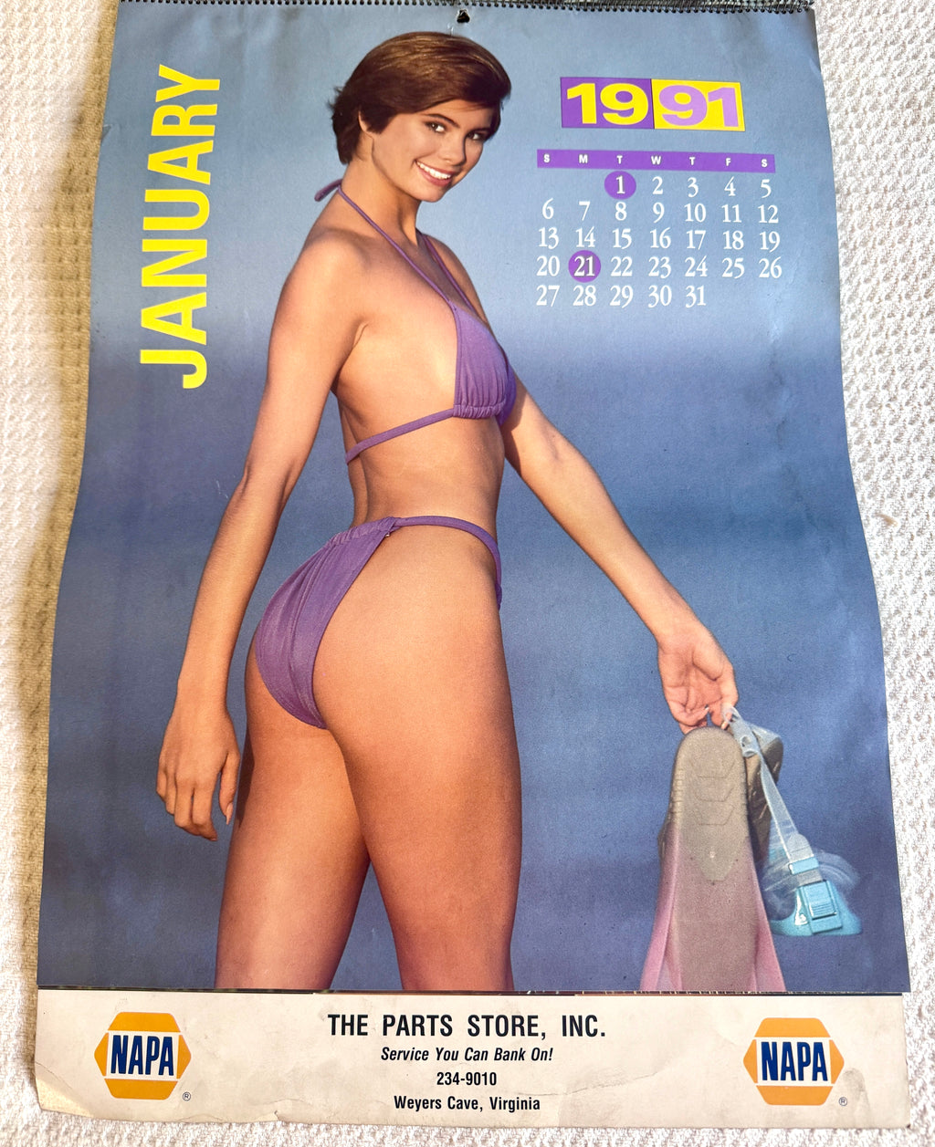 1991 Miss Napa Swimsuit Calendar ~ Napa Auto Parts Swimsuit Calendar