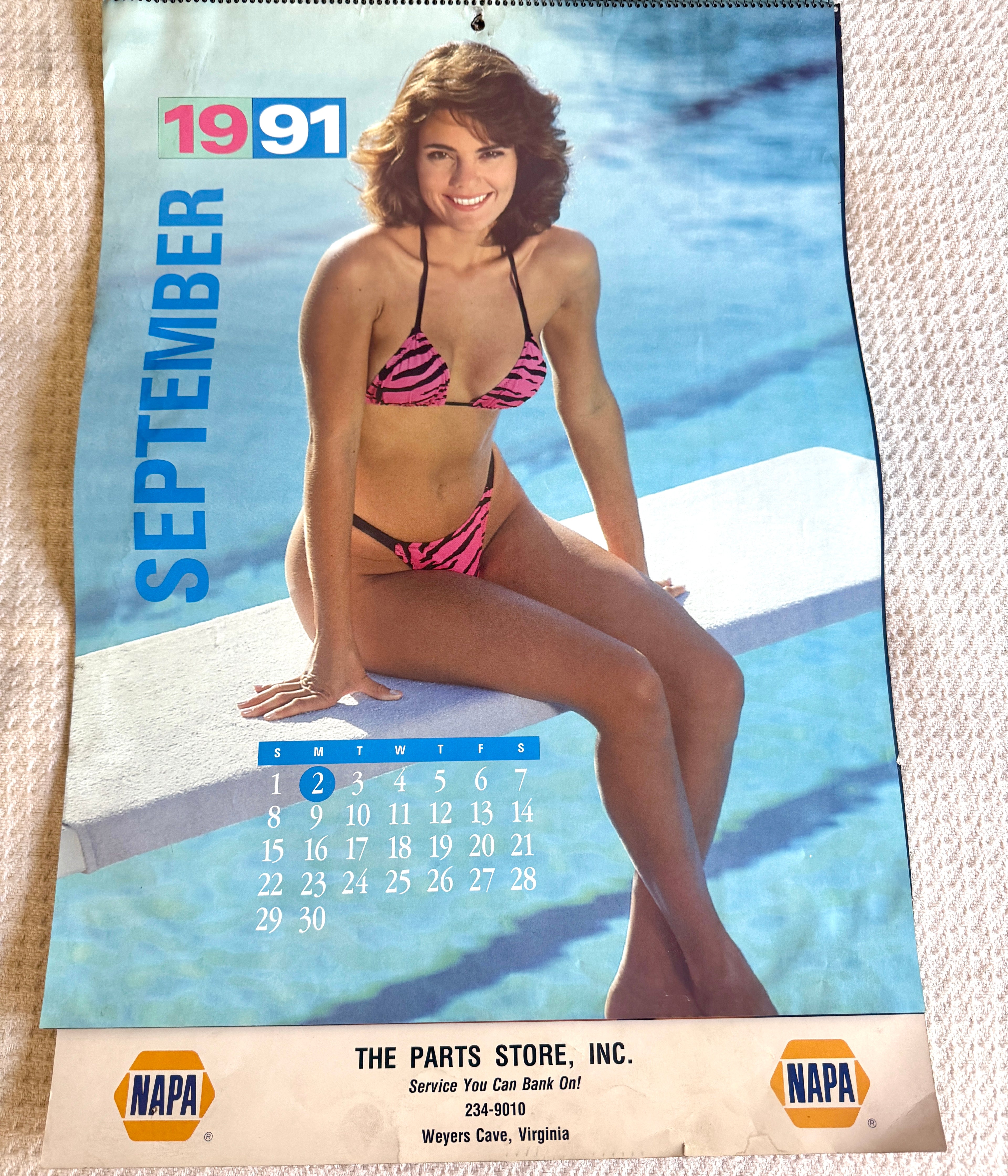 1991 Miss Napa Swimsuit Calendar ~ Napa Auto Parts Swimsuit Calendar