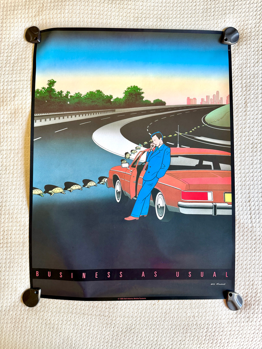 1985 Guy Billout "Business As Usual" Print ~ Bell Atlantic Mobile Systems Print