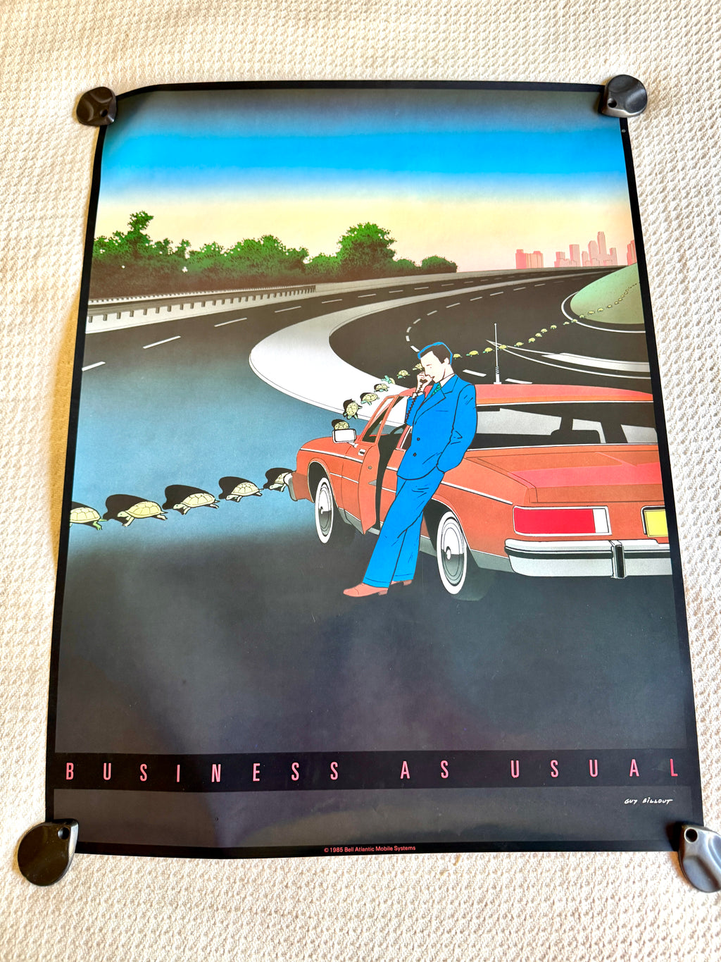 1985 Guy Billout "Business As Usual" Print ~ Bell Atlantic Mobile Systems Print