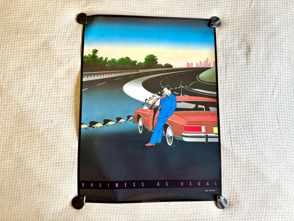 1985 Guy Billout "Business As Usual" Print ~ Bell Atlantic Mobile Systems Print