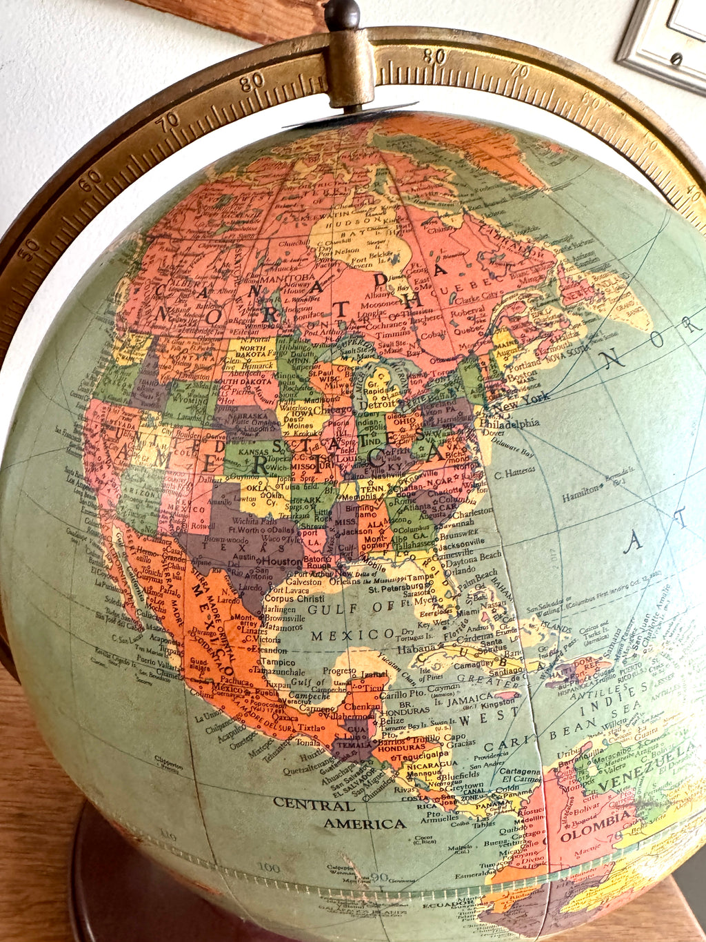 1940's Replogle 12" Reference Globe ~ Vtg World Globe on Stand