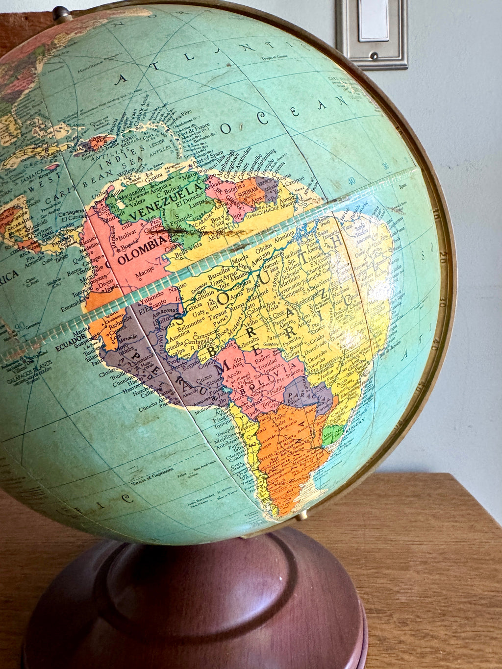 1940's Replogle 12" Reference Globe ~ Vtg World Globe on Stand