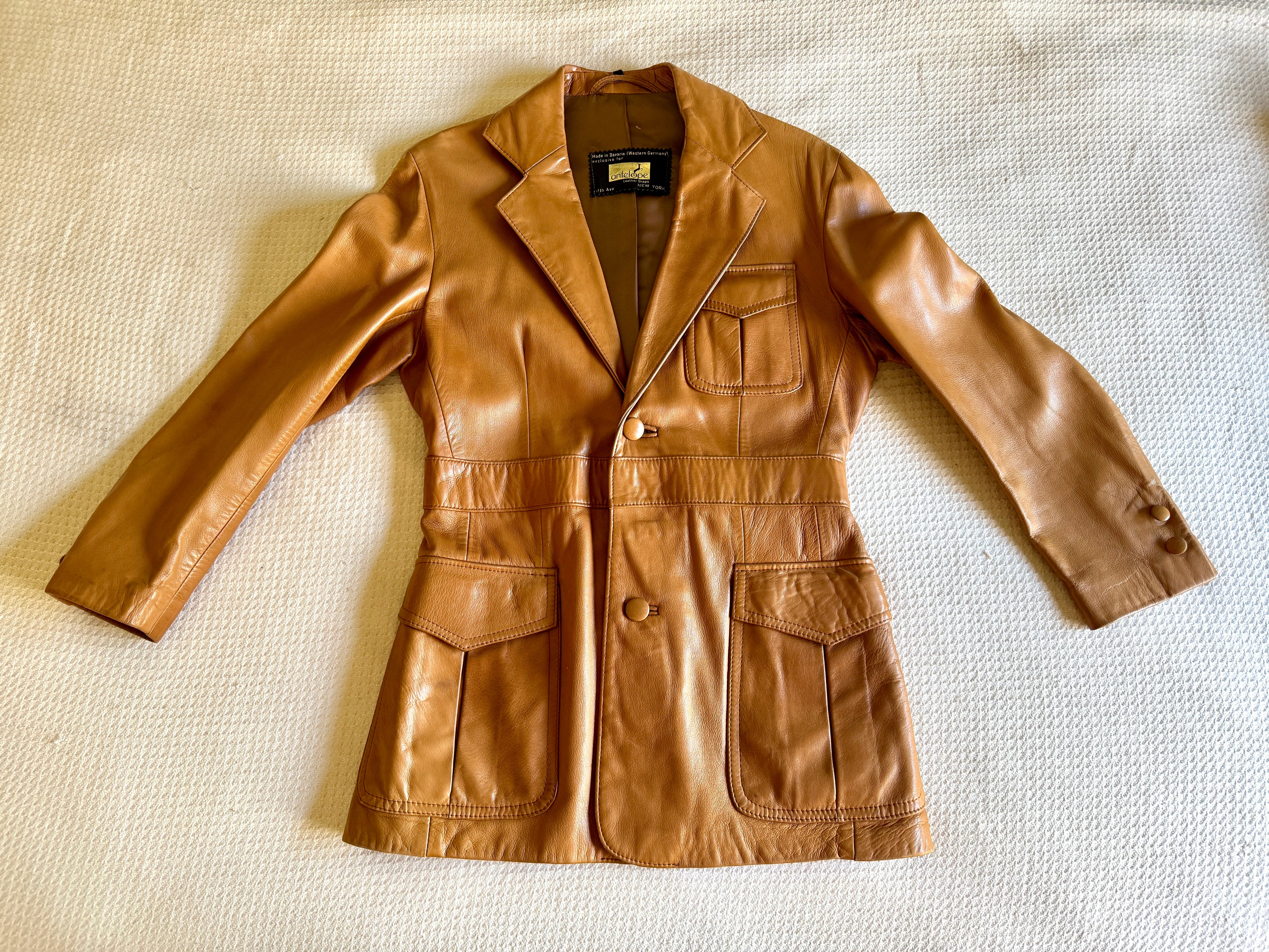 1970's Antelope Leather Shops Leather Jacket ~ Bavaria Leather Jacket Size 48