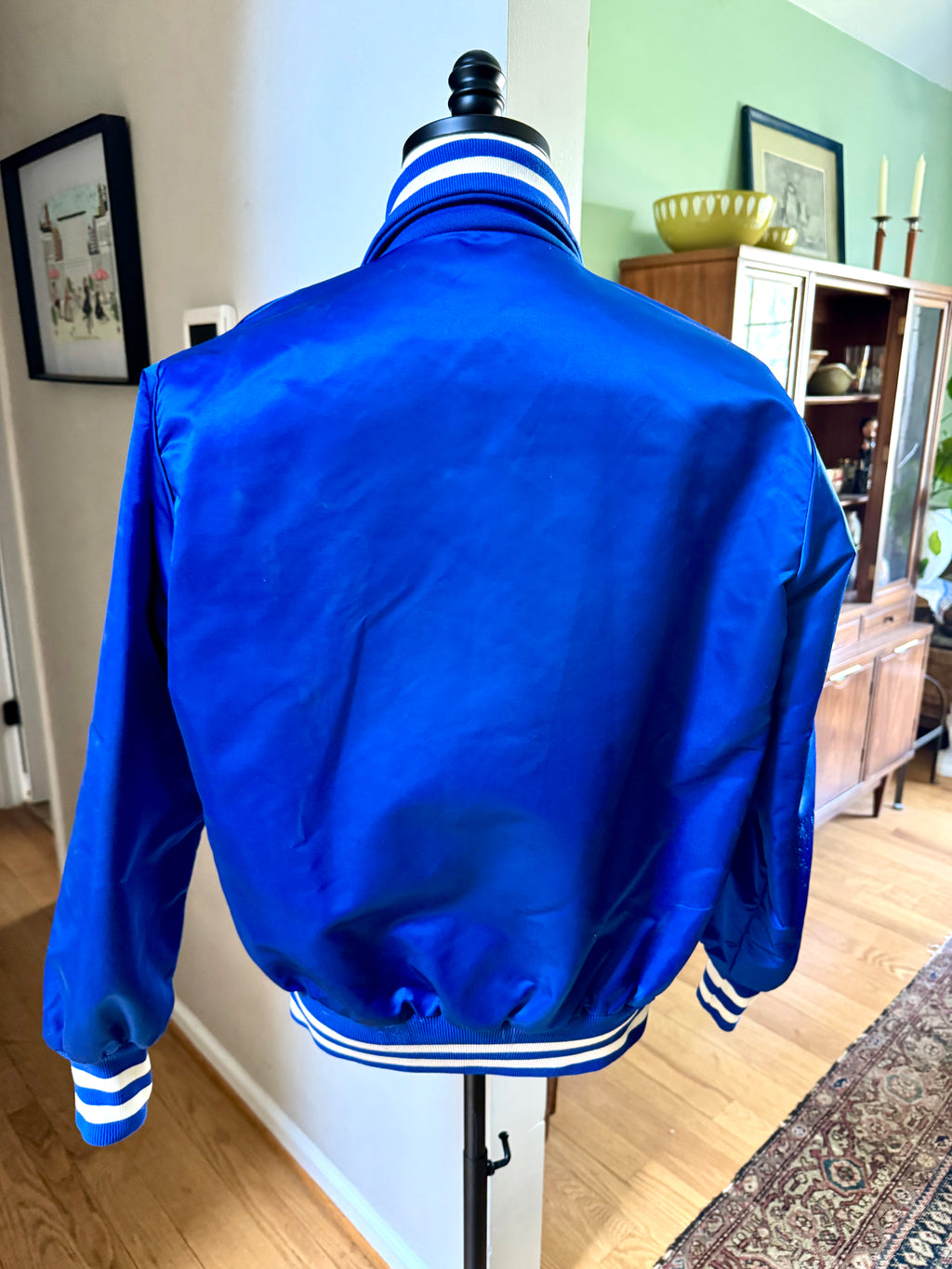 1970's Los Angeles Dodgers Satin Bomber Jacket ~ Size 42 Faux Fur Lined Dodgers Jacket