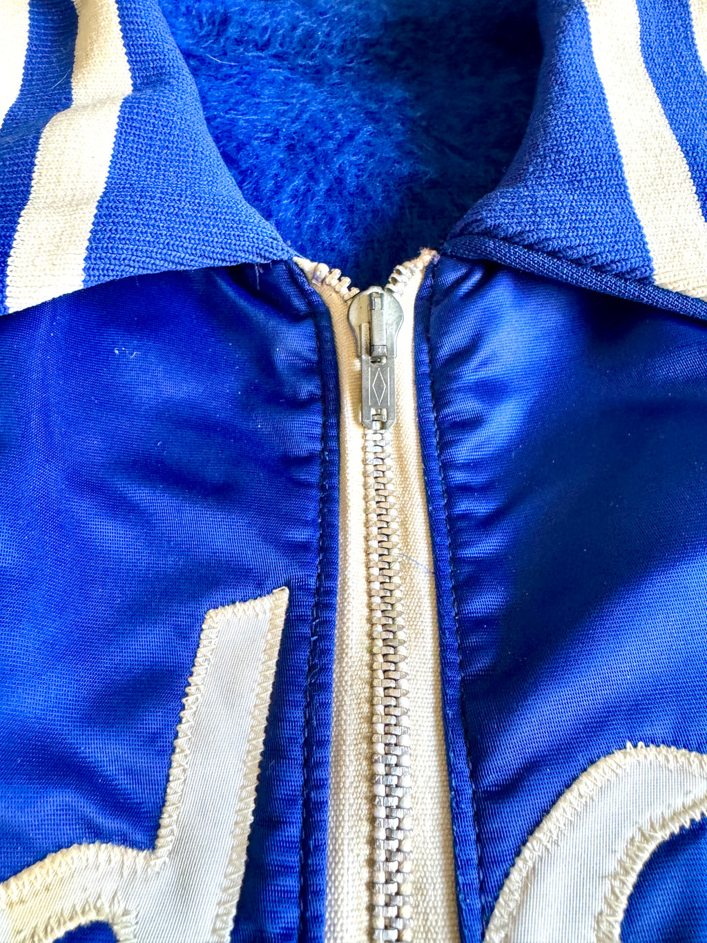 1970's Los Angeles Dodgers Satin Bomber Jacket ~ Size 42 Faux Fur Lined Dodgers Jacket