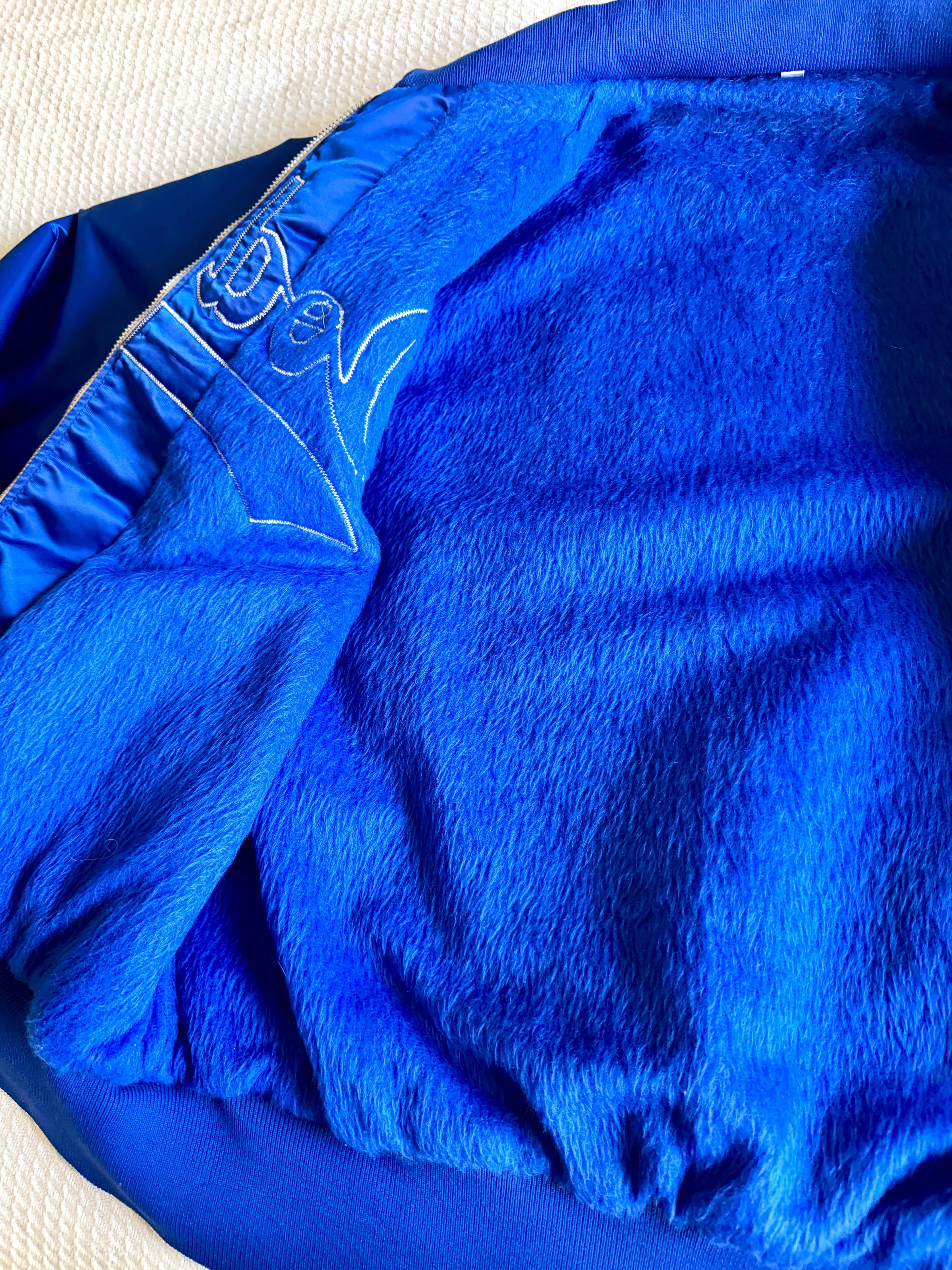 1970's Los Angeles Dodgers Satin Bomber Jacket ~ Size 42 Faux Fur Lined Dodgers Jacket