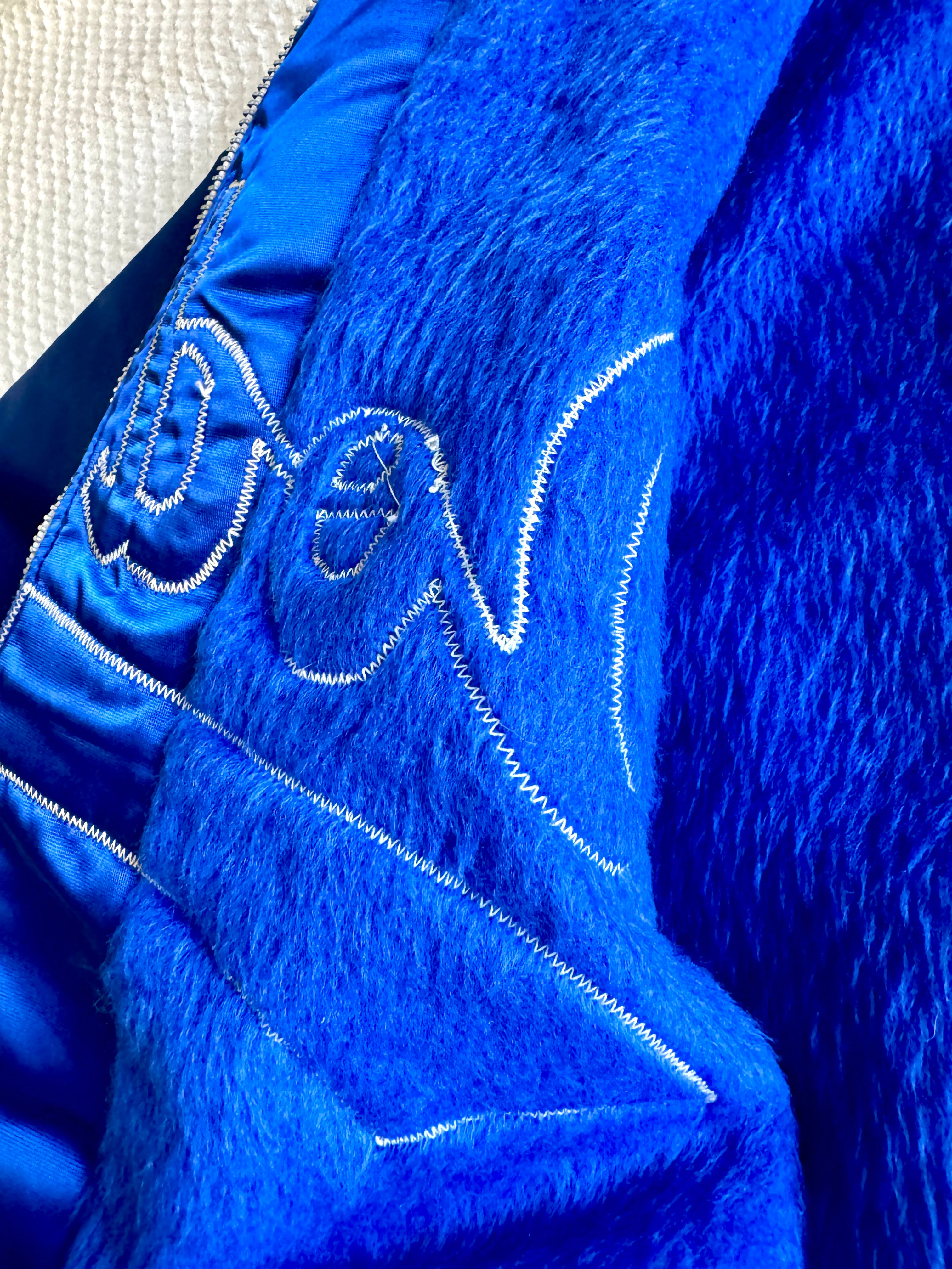 1970's Los Angeles Dodgers Satin Bomber Jacket ~ Size 42 Faux Fur Lined Dodgers Jacket