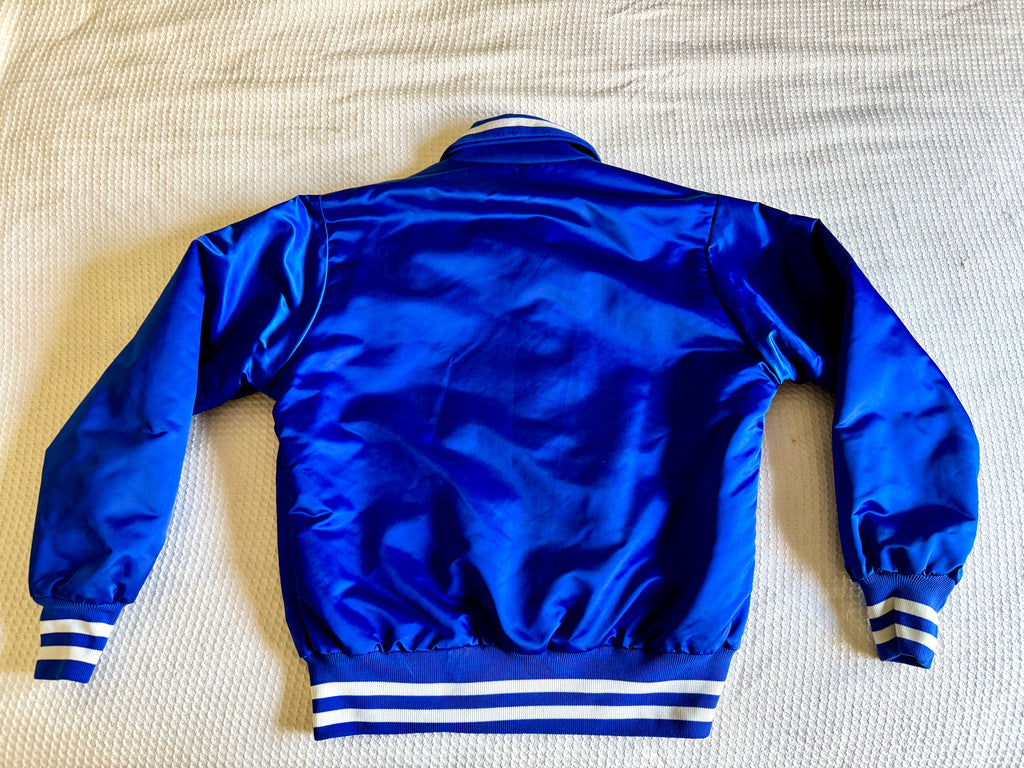 1970's Los Angeles Dodgers Satin Bomber Jacket ~ Size 42 Faux Fur Lined Dodgers Jacket