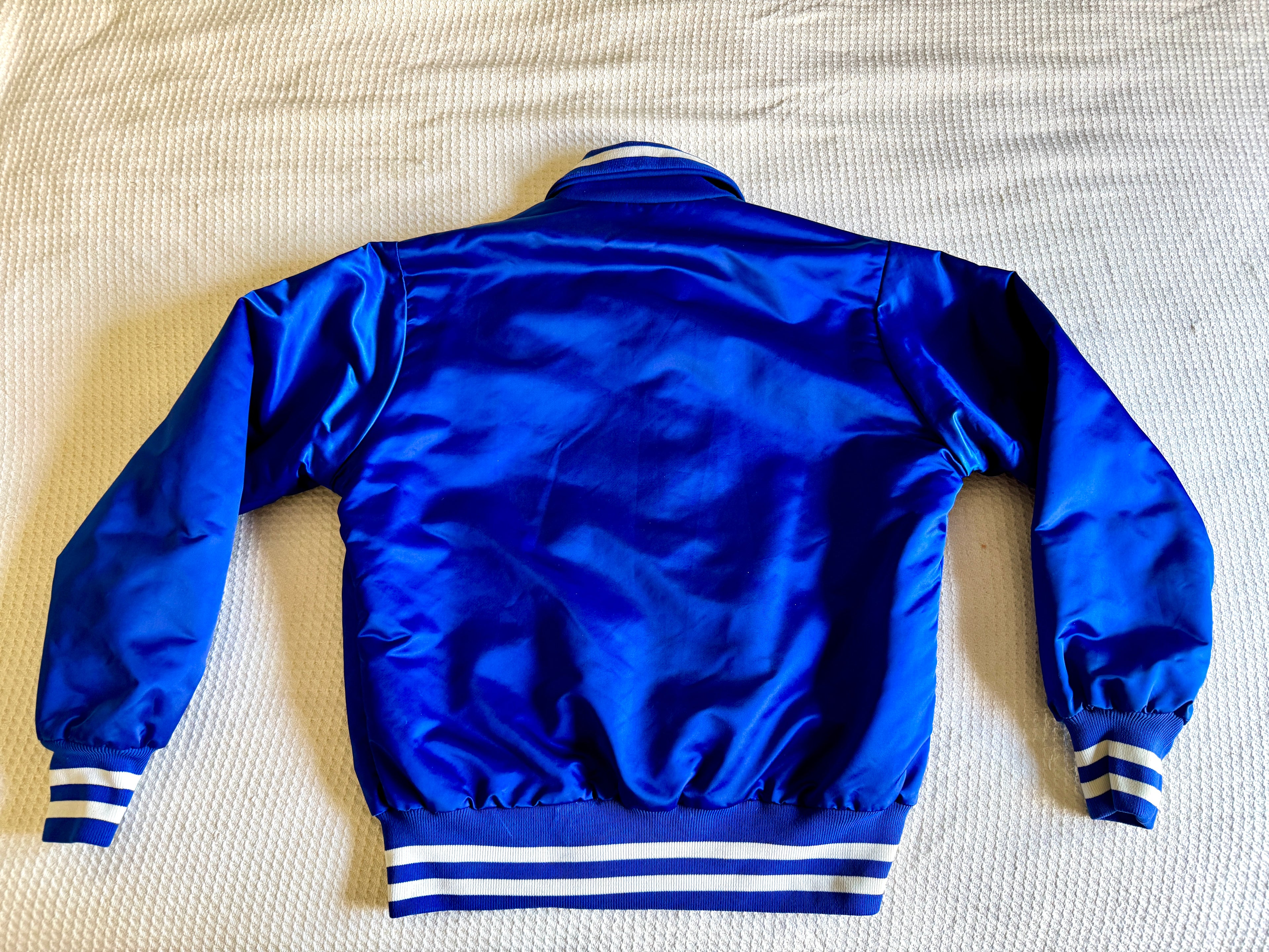 1970's Los Angeles Dodgers Satin Bomber Jacket ~ Size 42 Faux Fur Lined Dodgers Jacket