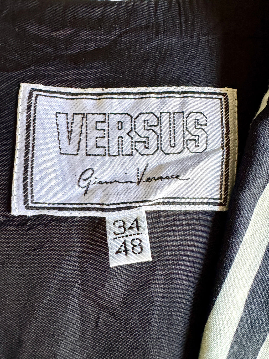 1980's Gianni Versace Black & White Art Deco Print Pattern Vest 34/48