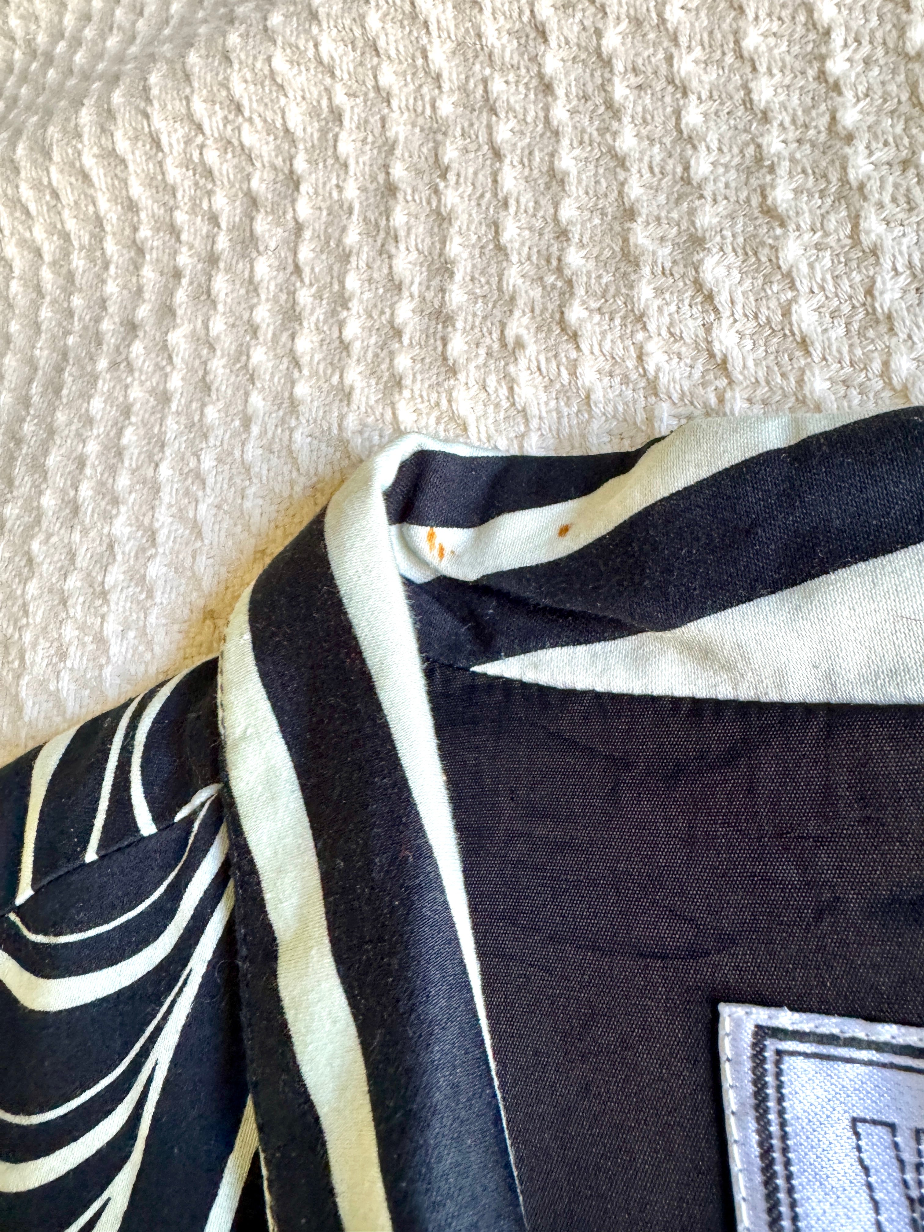 1980's Gianni Versace Black & White Art Deco Print Pattern Vest 34/48