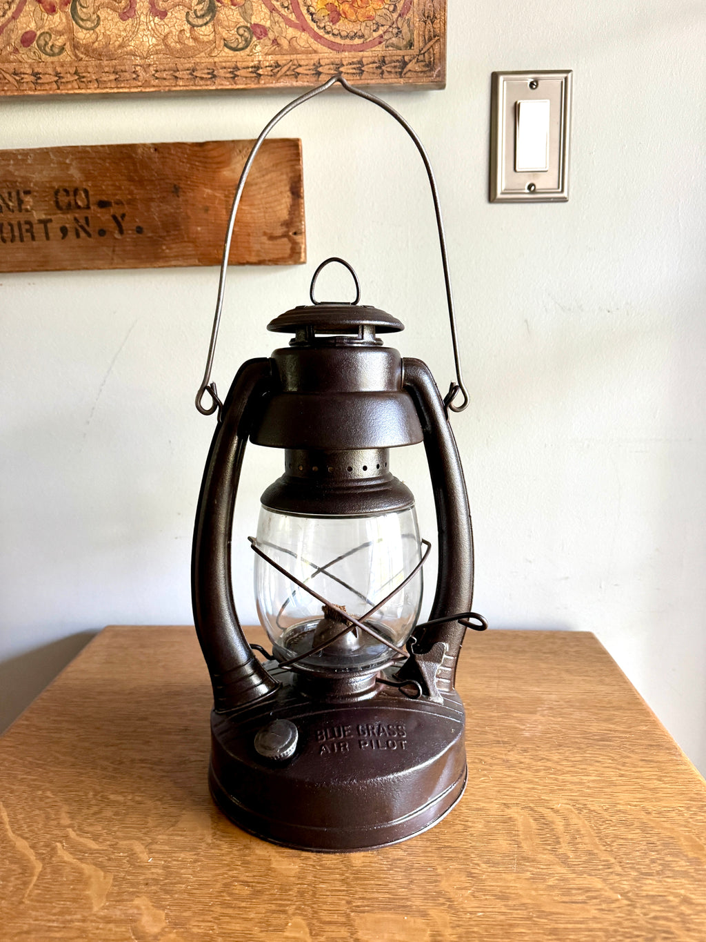 Vtg Belknap Hdw & Mfg Co Blue Grass Air Pilot Lantern- Louisville, KY
