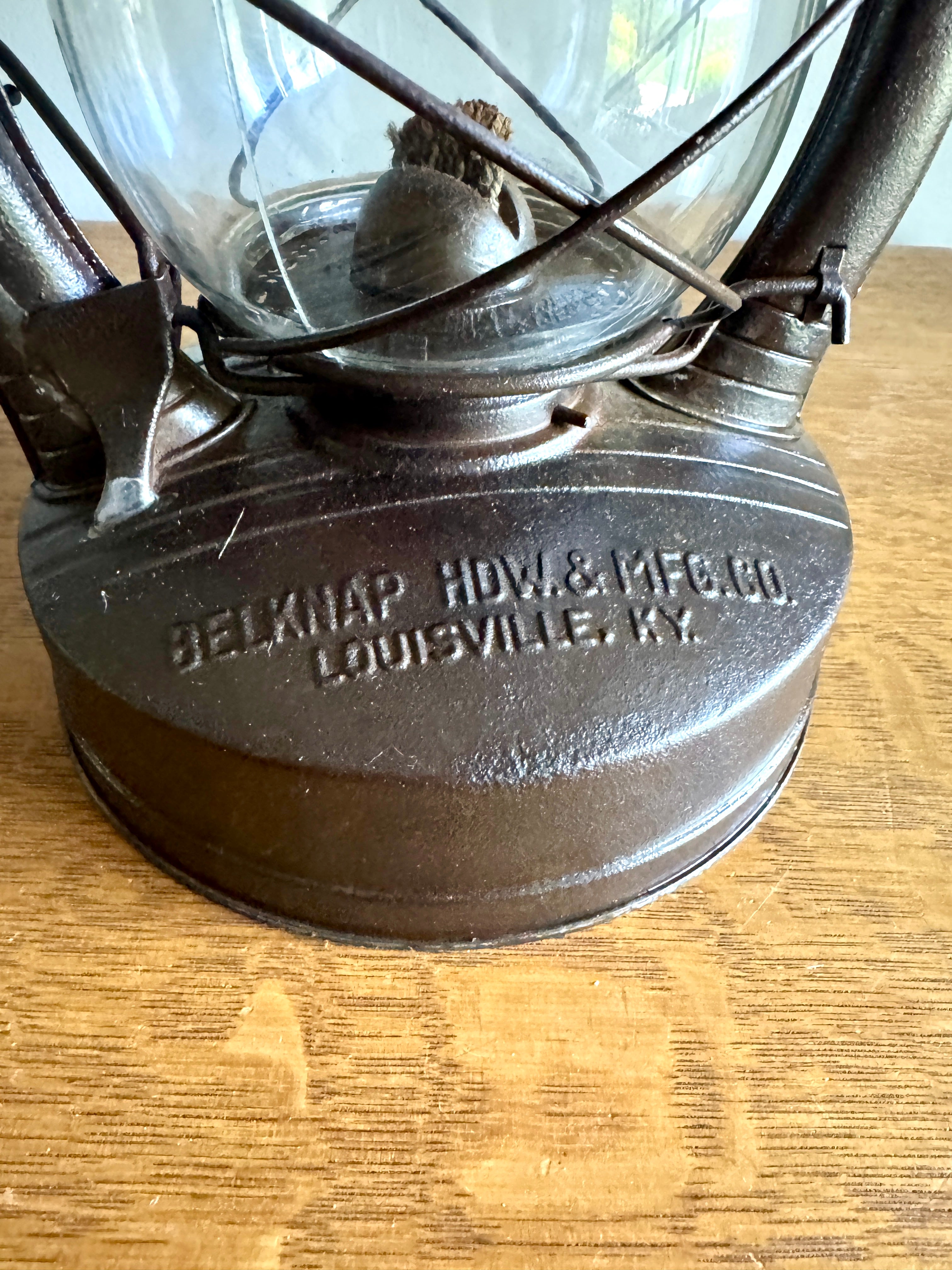 Vtg Belknap Hdw & Mfg Co Blue Grass Air Pilot Lantern- Louisville, KY