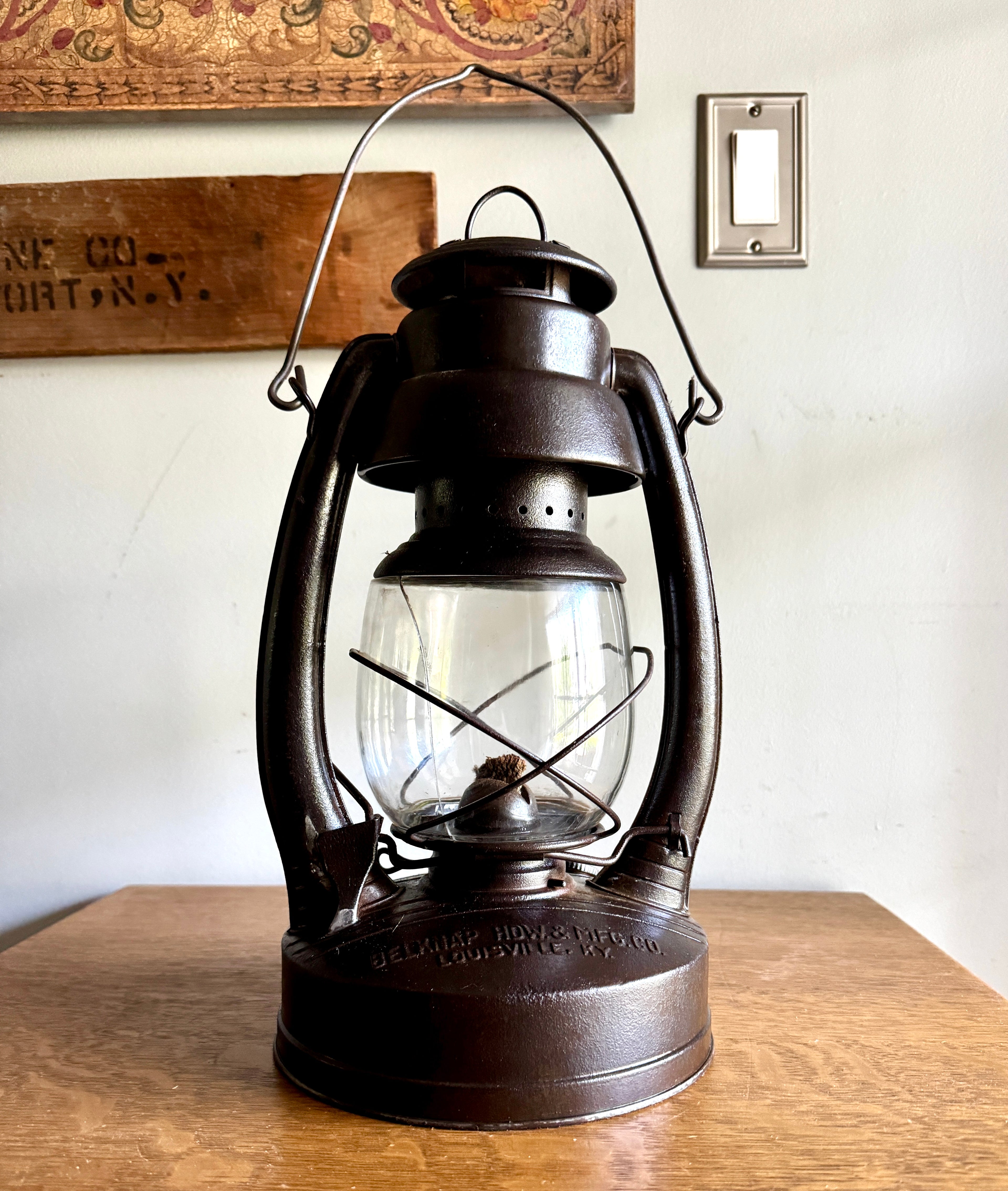 Vtg Belknap Hdw & Mfg Co Blue Grass Air Pilot Lantern- Louisville, KY
