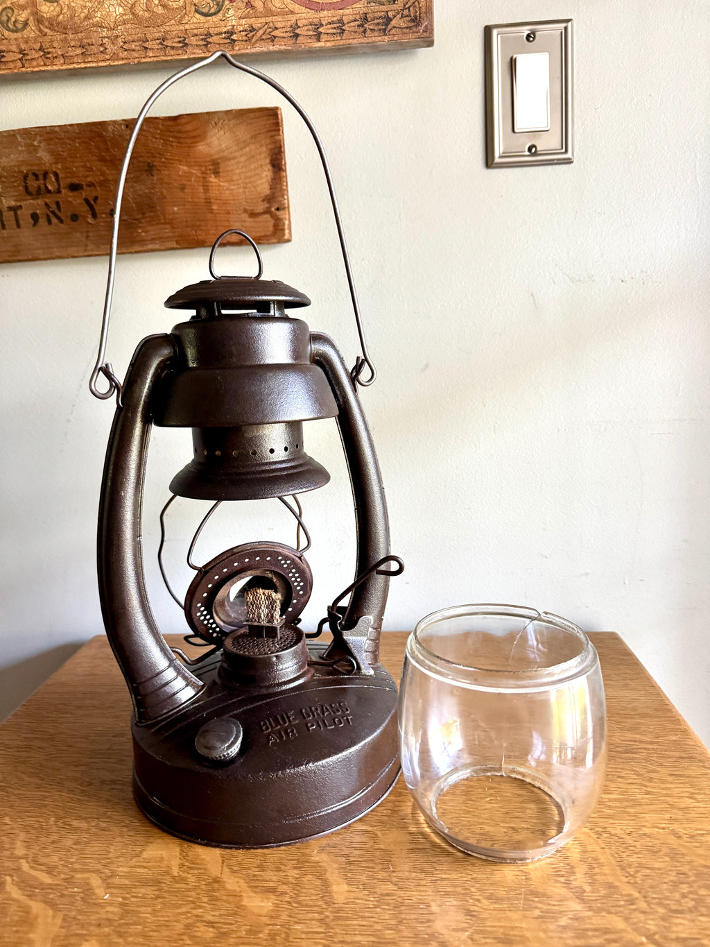 Vtg Belknap Hdw & Mfg Co Blue Grass Air Pilot Lantern- Louisville, KY