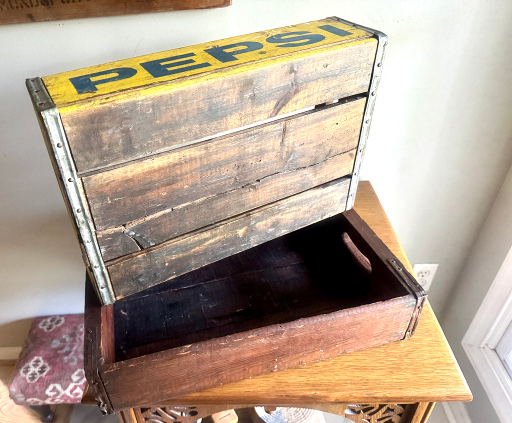 Vtg Wooden 24 Bottle Pepsi Crates ~ Lynchburg and Roanoke VA Pepsi Crates