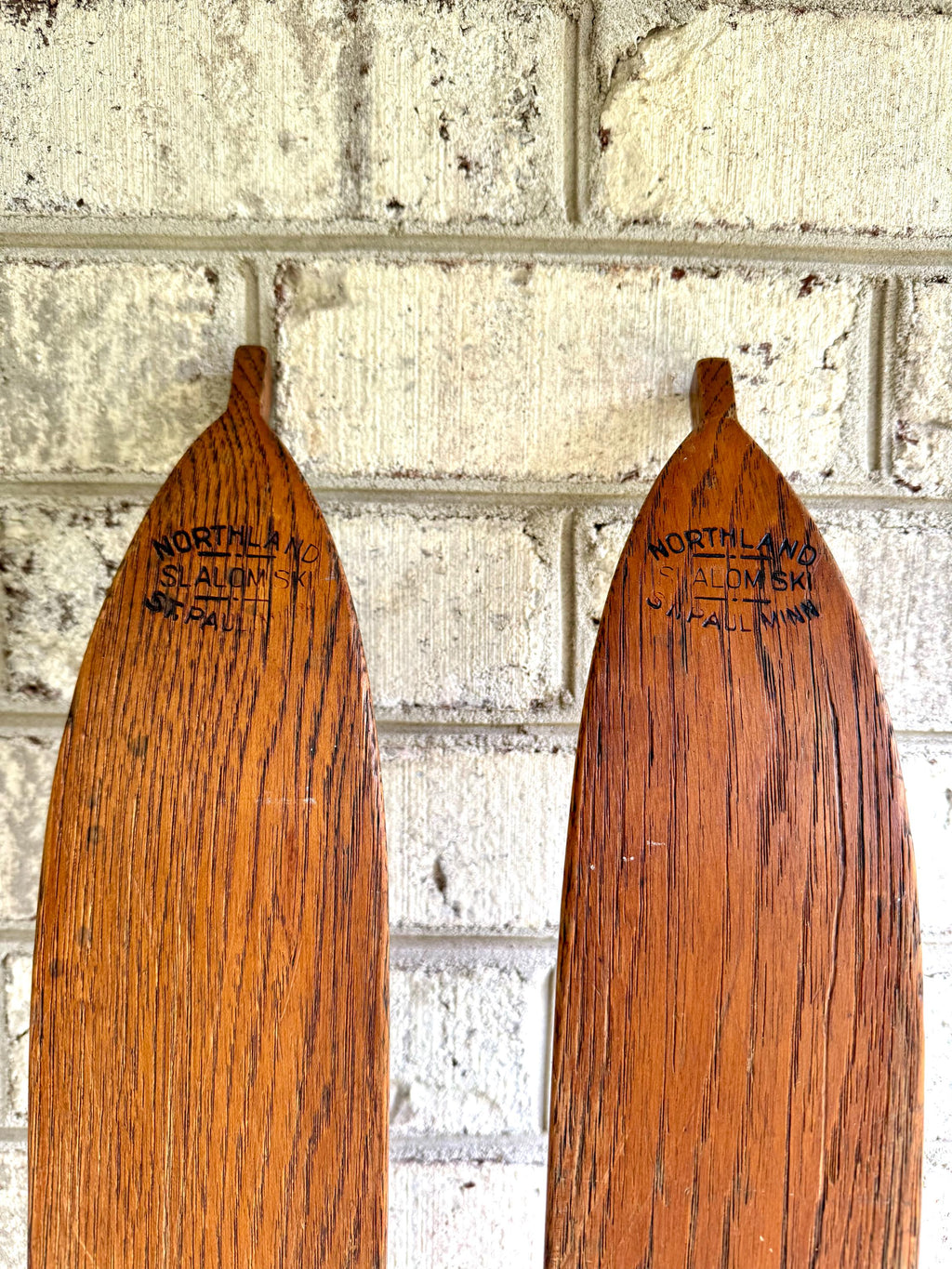 Antique Pair of Northland Wooden Skis | Hickory Wood Skis | Cabin Decor | Antique Snow Skis | Wooden Snow Skis | Hickory Snow Skis