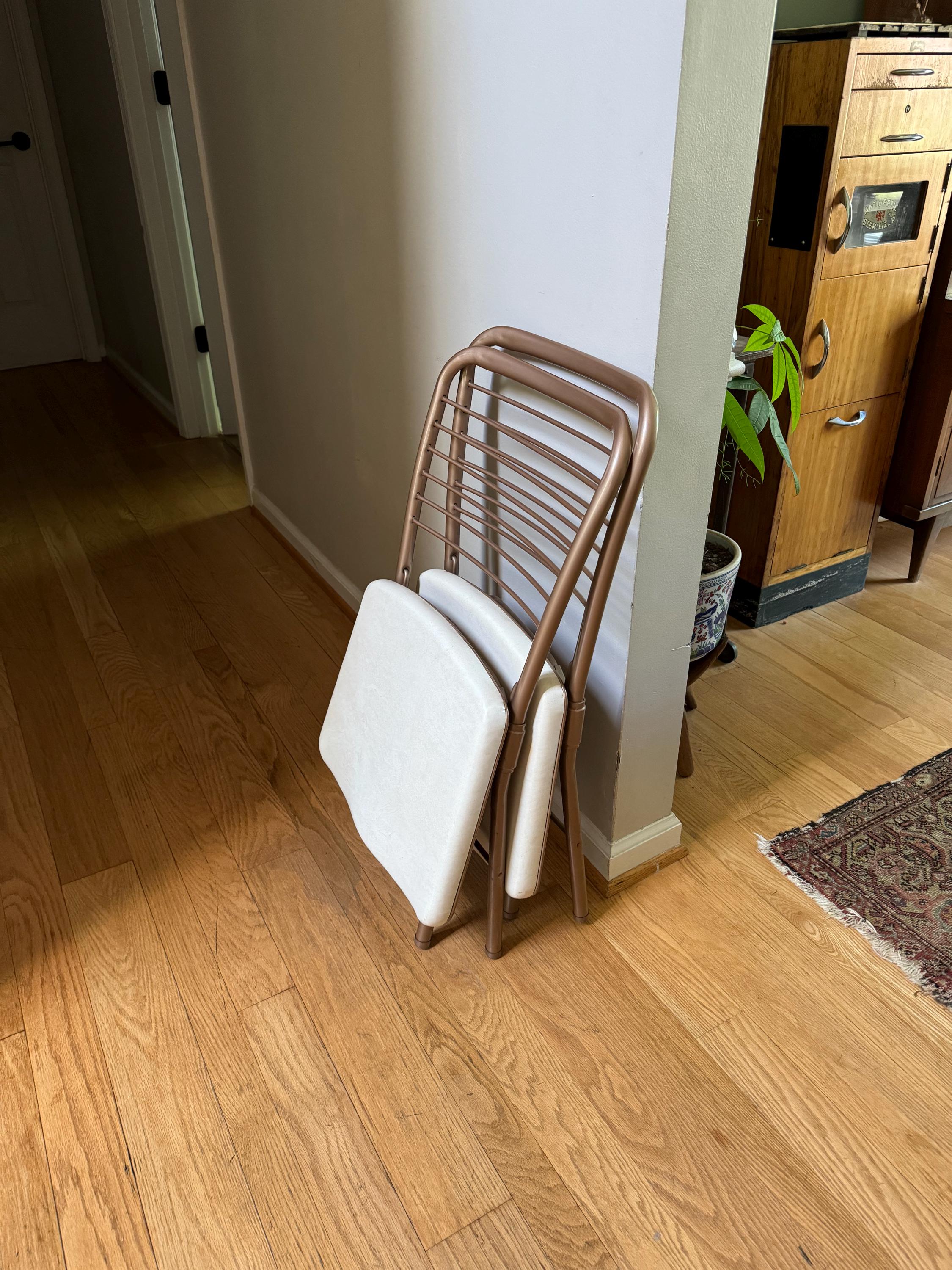 Vtg Pair of Cosco Model 60 Folding Chair | Cosco Padded Metal Folding Chairs | Industrial Folding Chairs | Mid Century Dining Chair