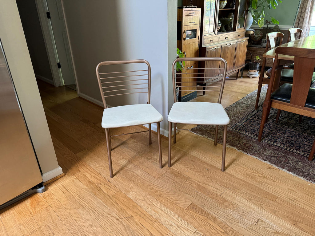 Vtg Pair of Cosco Model 60 Folding Chair | Cosco Padded Metal Folding Chairs | Industrial Folding Chairs | Mid Century Dining Chair