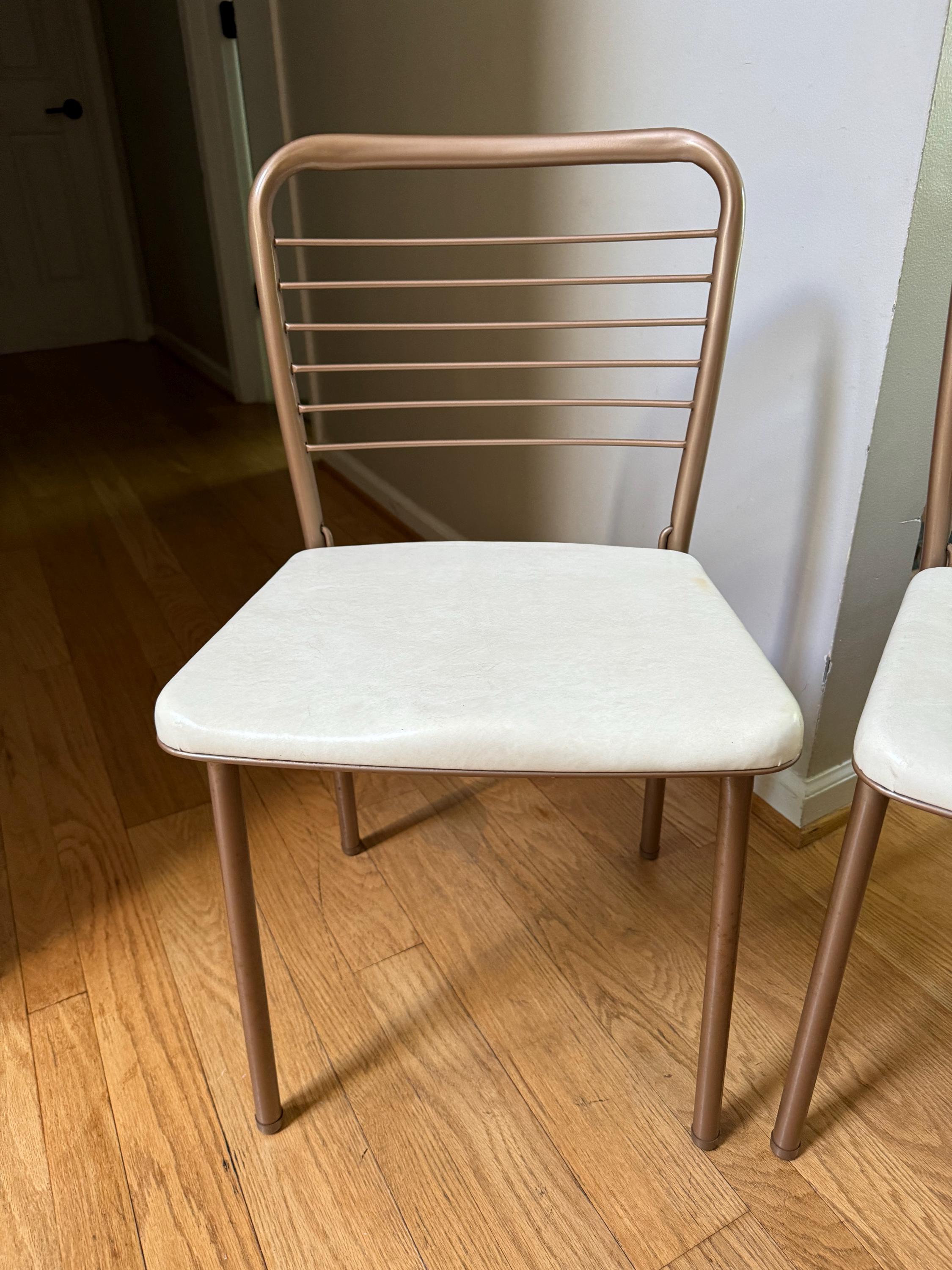 Vtg Pair of Cosco Model 60 Folding Chair | Cosco Padded Metal Folding Chairs | Industrial Folding Chairs | Mid Century Dining Chair